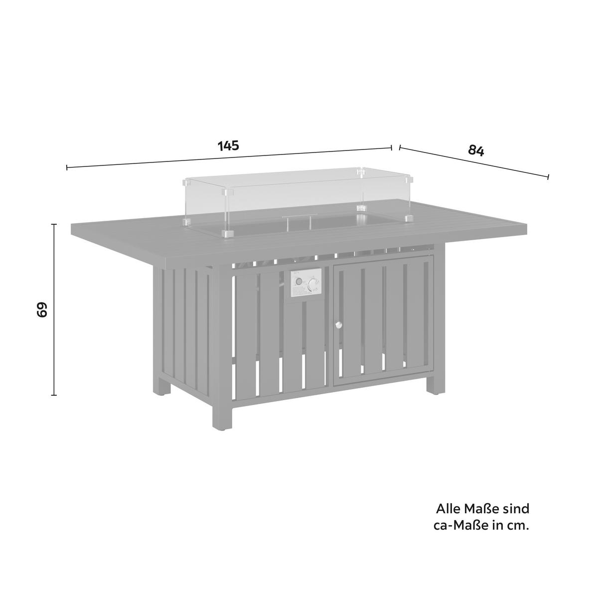 Garnitură grădină Selena - gri deschis/culoare inox, Modern, sticlă/metal (258/66/72cm) - Bessagi Garden
