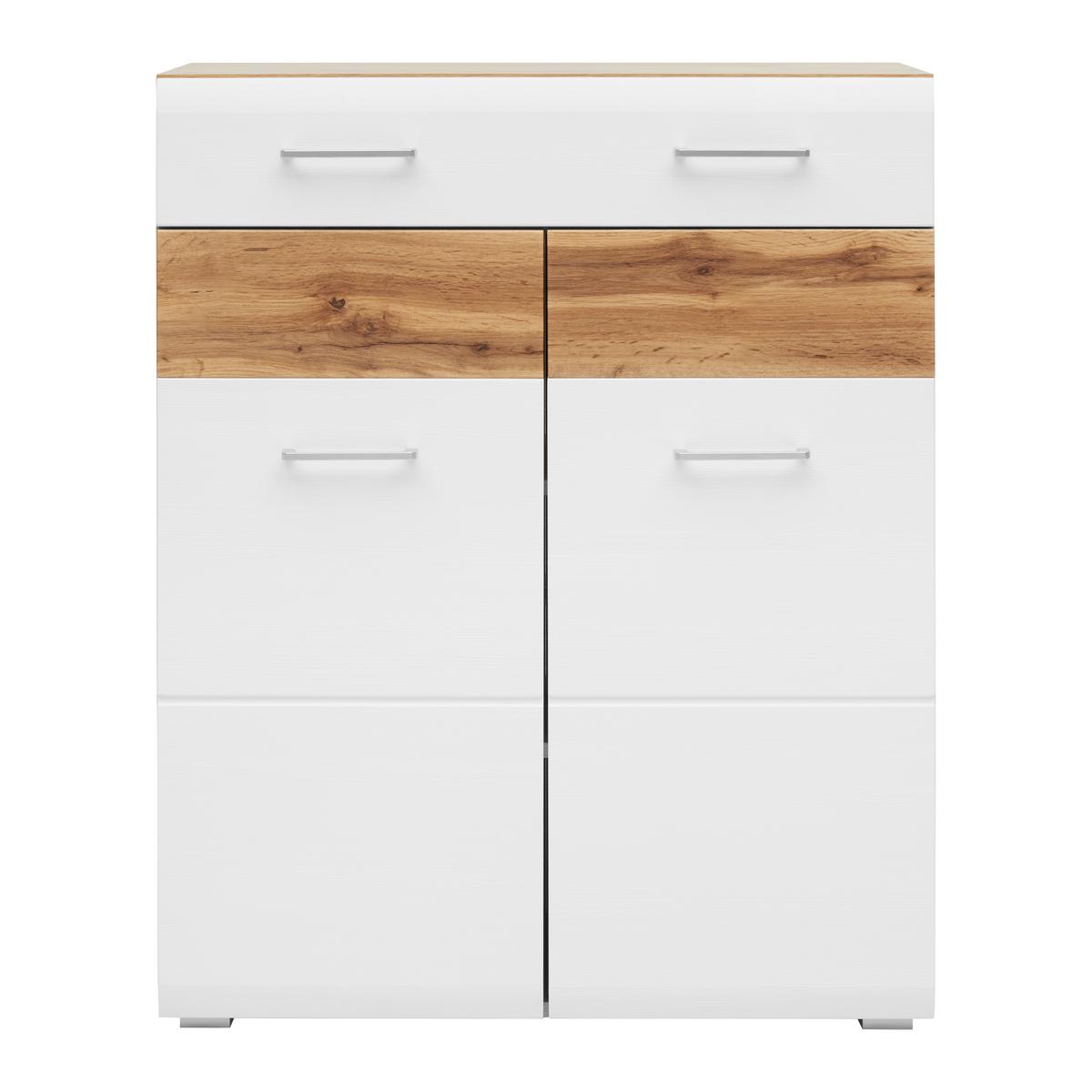 Schuhschrank in Weiß/Eichefarben - KONVENTIONELL, Holzwerkstoff (84/104/40cm) - Mömax