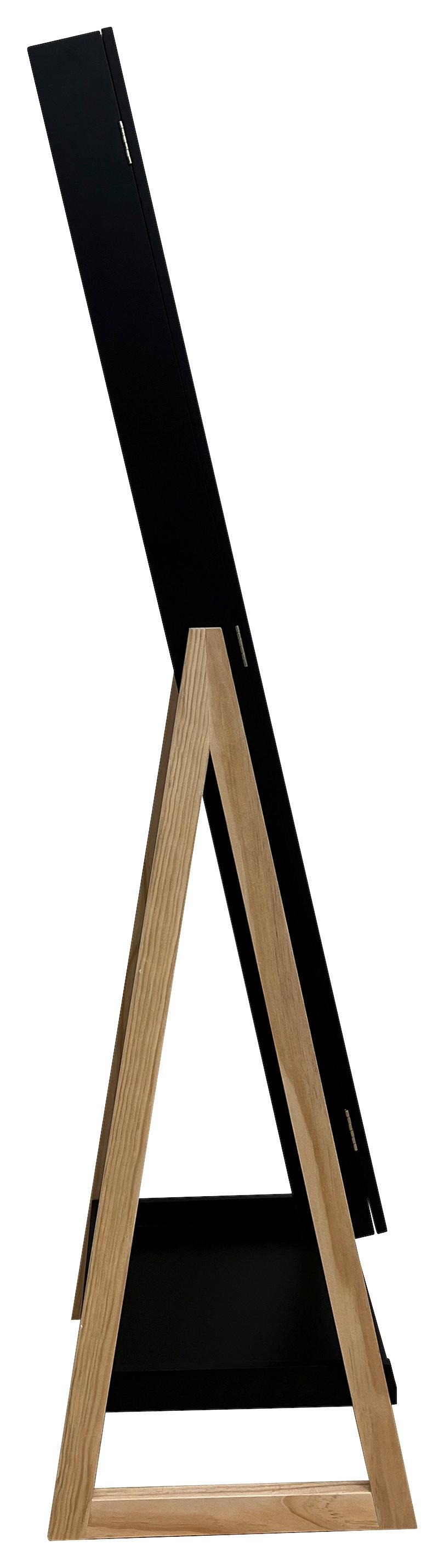 SMYCKESKÅP VIOLA -EXKLUSIV- - svart/naturfärgad, Modern, metall/trämaterial (42/145/38cm) - Mömax