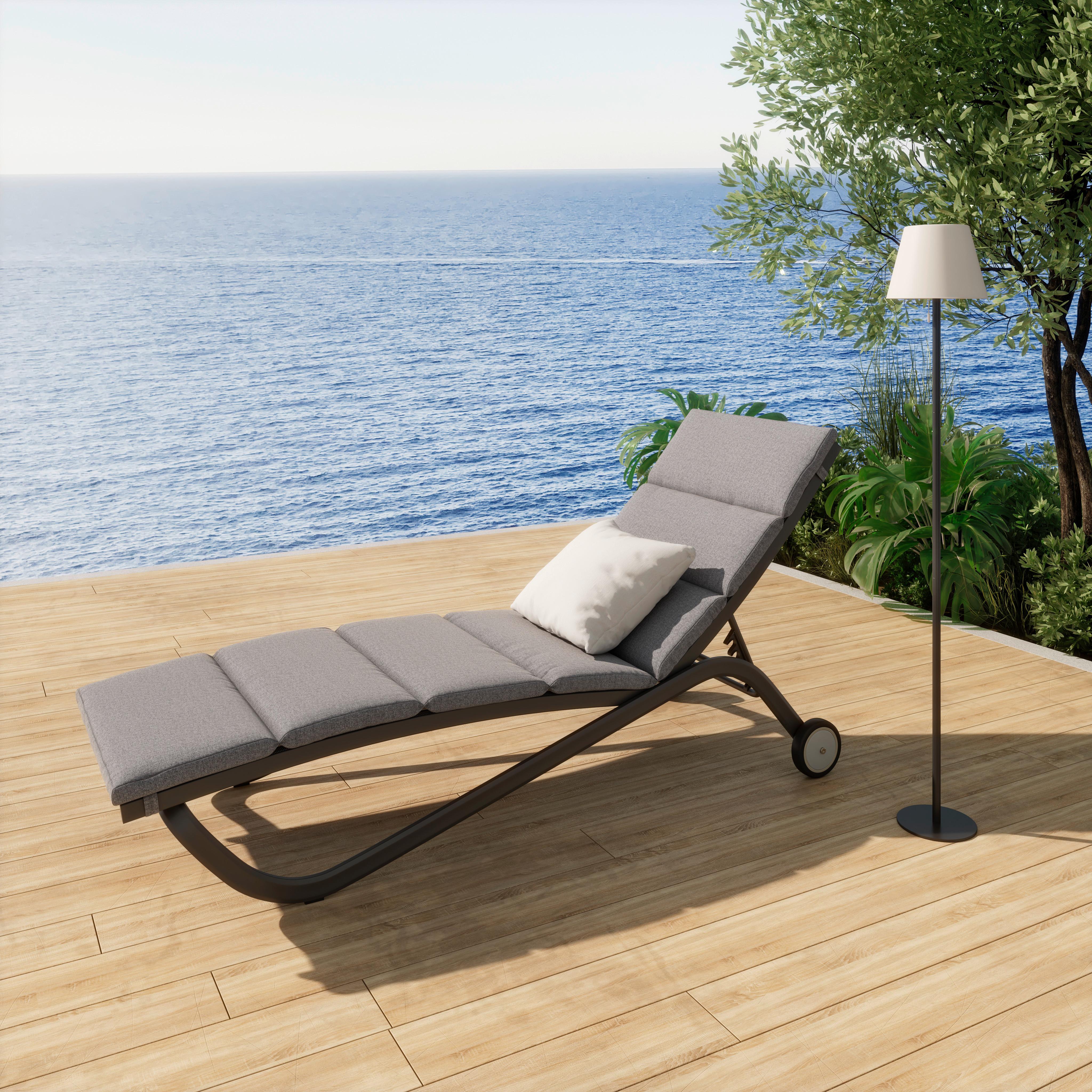 Gartenliege Otti Anthrazit/Grau - gris/anthracite, Basics, métal/textile (211/44/75cm) - Mömax