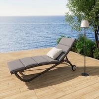 Gartenliege Otti Anthrazit/Grau - Anthrazit/Grau, Basics, Textil/Metall (211/44/75cm) - Mömax