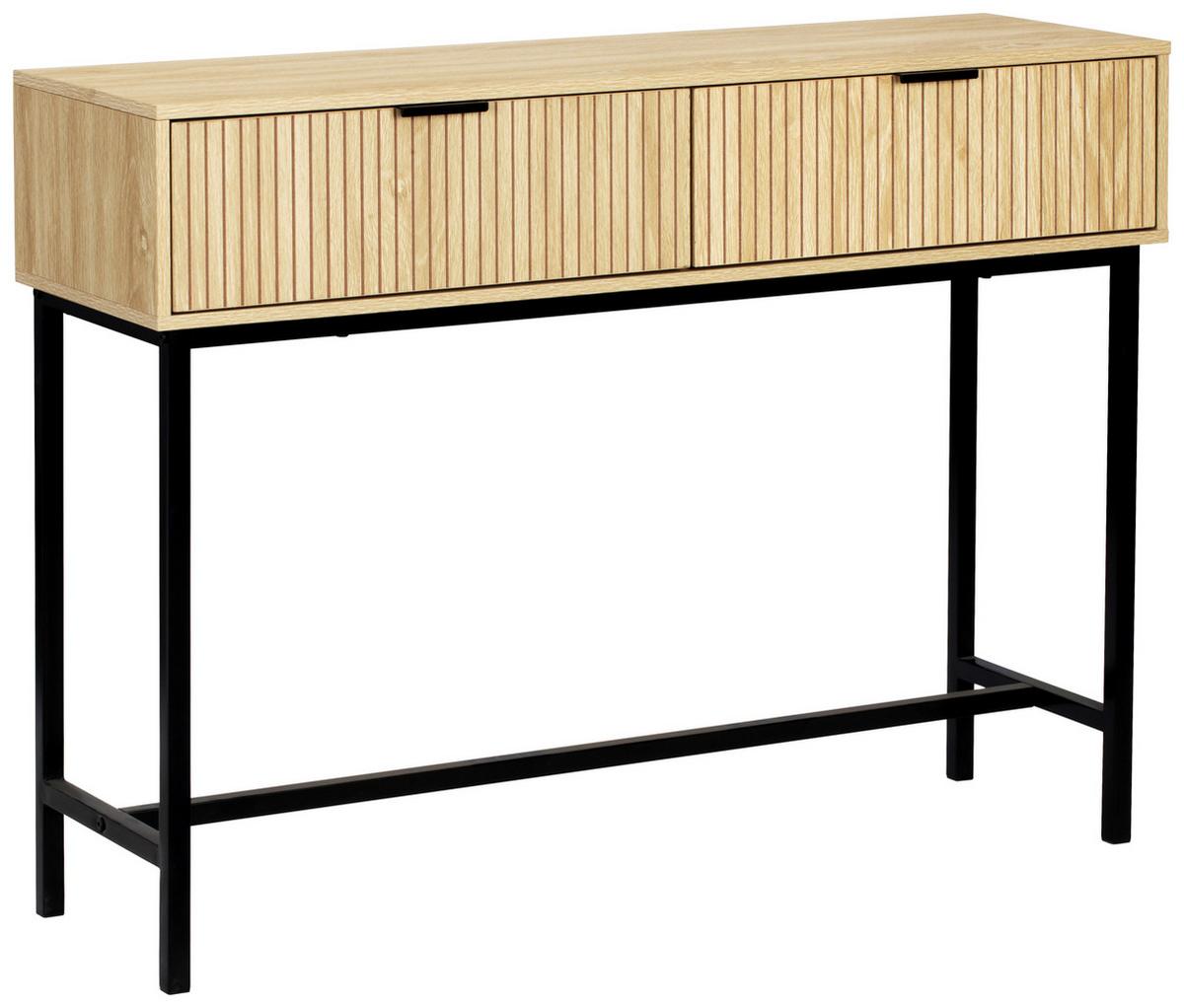 STÓŁ KONSOLA CHAMBERY - kolor naturalny/czarny, Natur, materiał drewnopochodny/metal (100/74,5/30cm) - MID.YOU