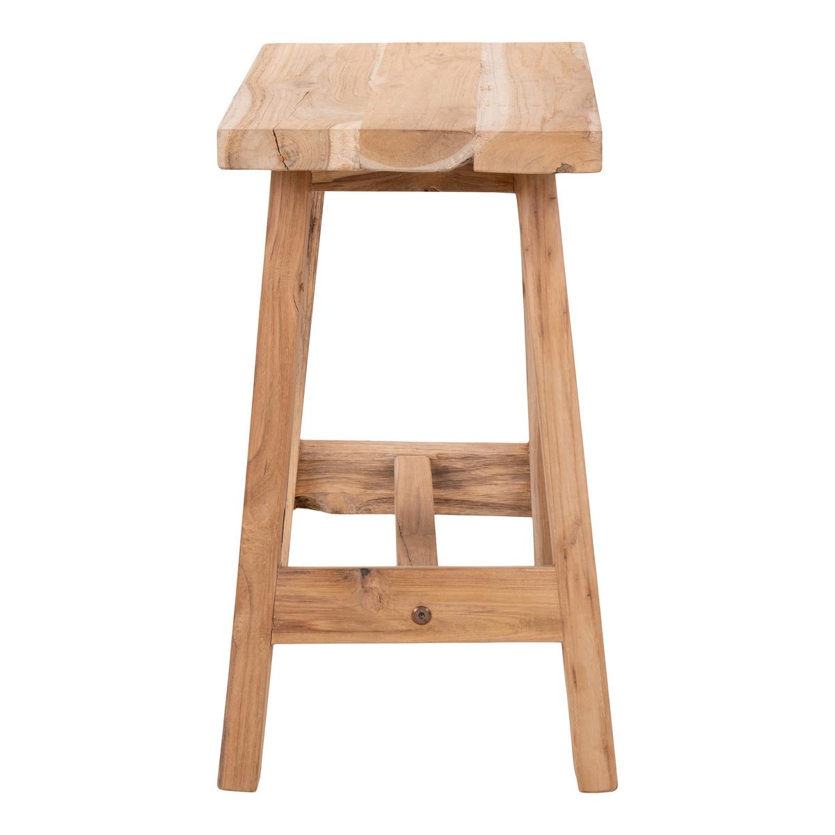 Hocker Barcelona Echtholz - Teakfarben, Basics, Holz (50/45/25cm) - MID.YOU