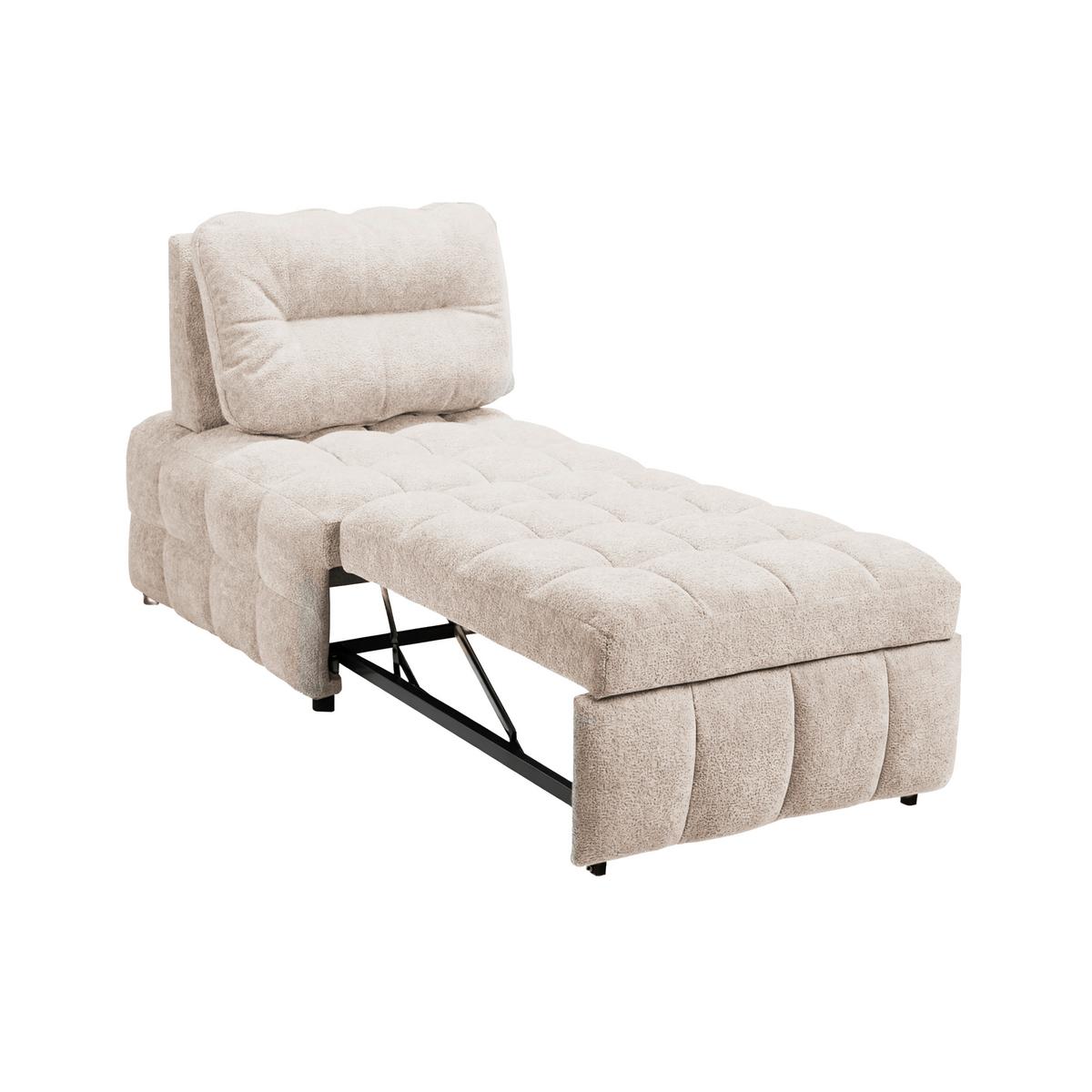 Schlafsessel Liara Webstoff Beige - Beige/Schwarz, MODERN, Holz/Textil (88/87/110cm) - Bessagi Home