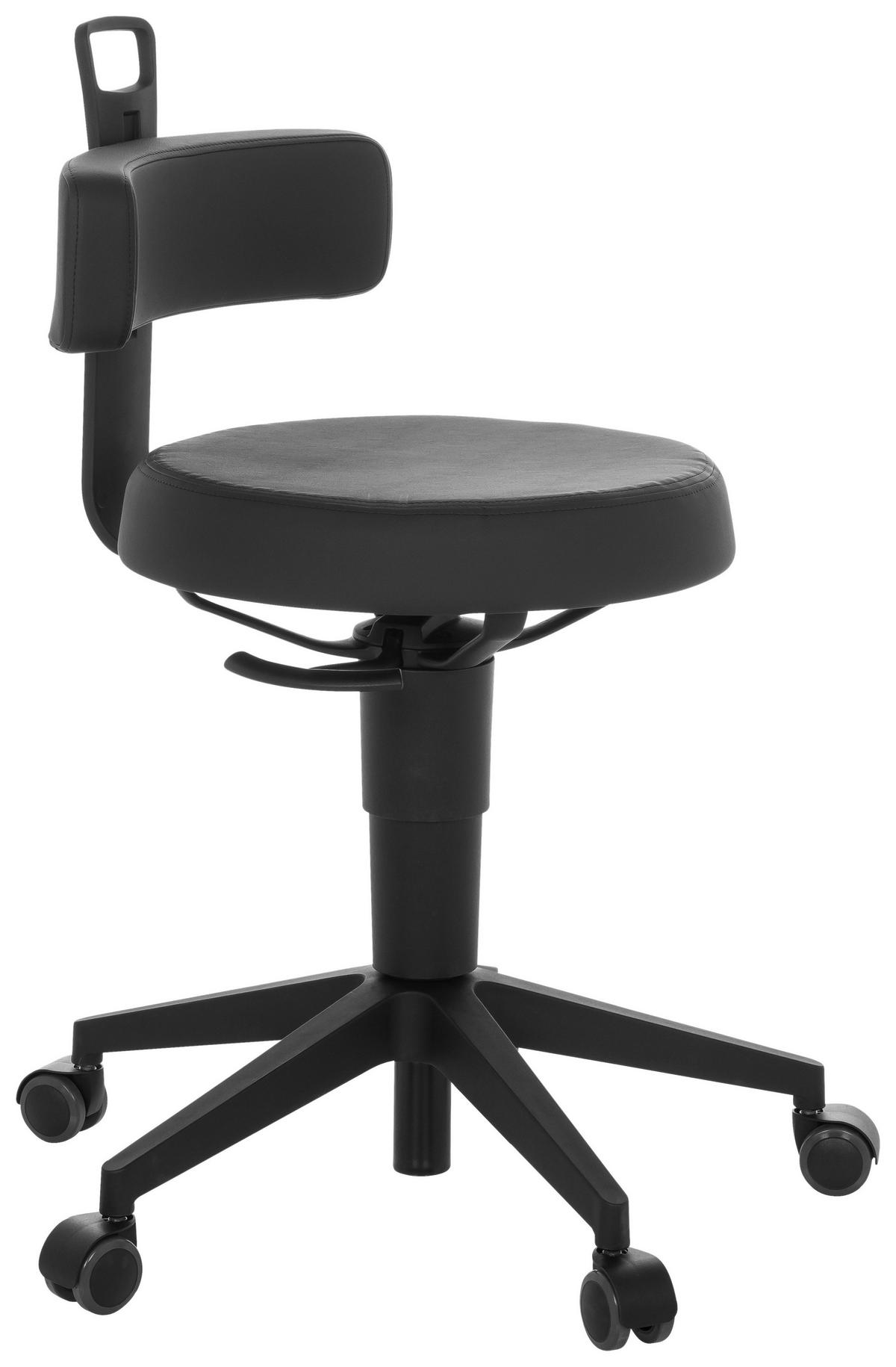 Pisarniški Stolček Top Work Flex Pu, Črna - črna, Basics, umetna masa/usnje (40/74-86/46cm) - MID.YOU