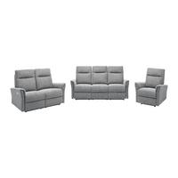 Sitzgarnitur Florenz Dunkelgrau, 3-teilig - Dunkelgrau/Schwarz, MODERN, Holz/Kunststoff (180/103/88cm) - Mömax