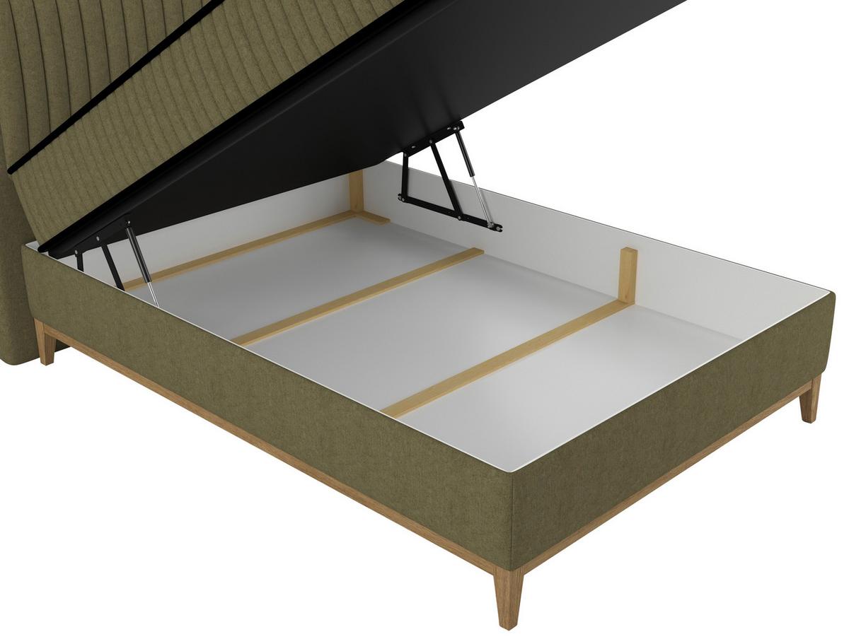 Bett Elena Olivgrün ca. 140x200cm - Olivgrün, KONVENTIONELL, Holz/Holzwerkstoff (140/200cm) - Sembella