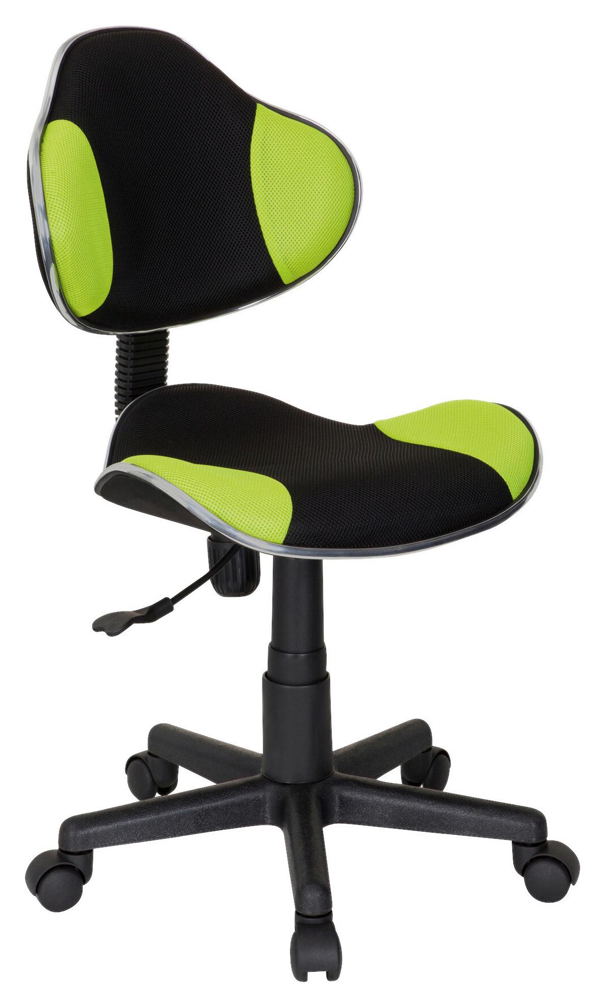 Jugenddrehstuhl Kiddy GTI 2 ca.45x86-101x42cm Grün,Schwarz - Schwarz/Grün, Basics, Kunststoff (45/86-101/42cm) - MID.YOU