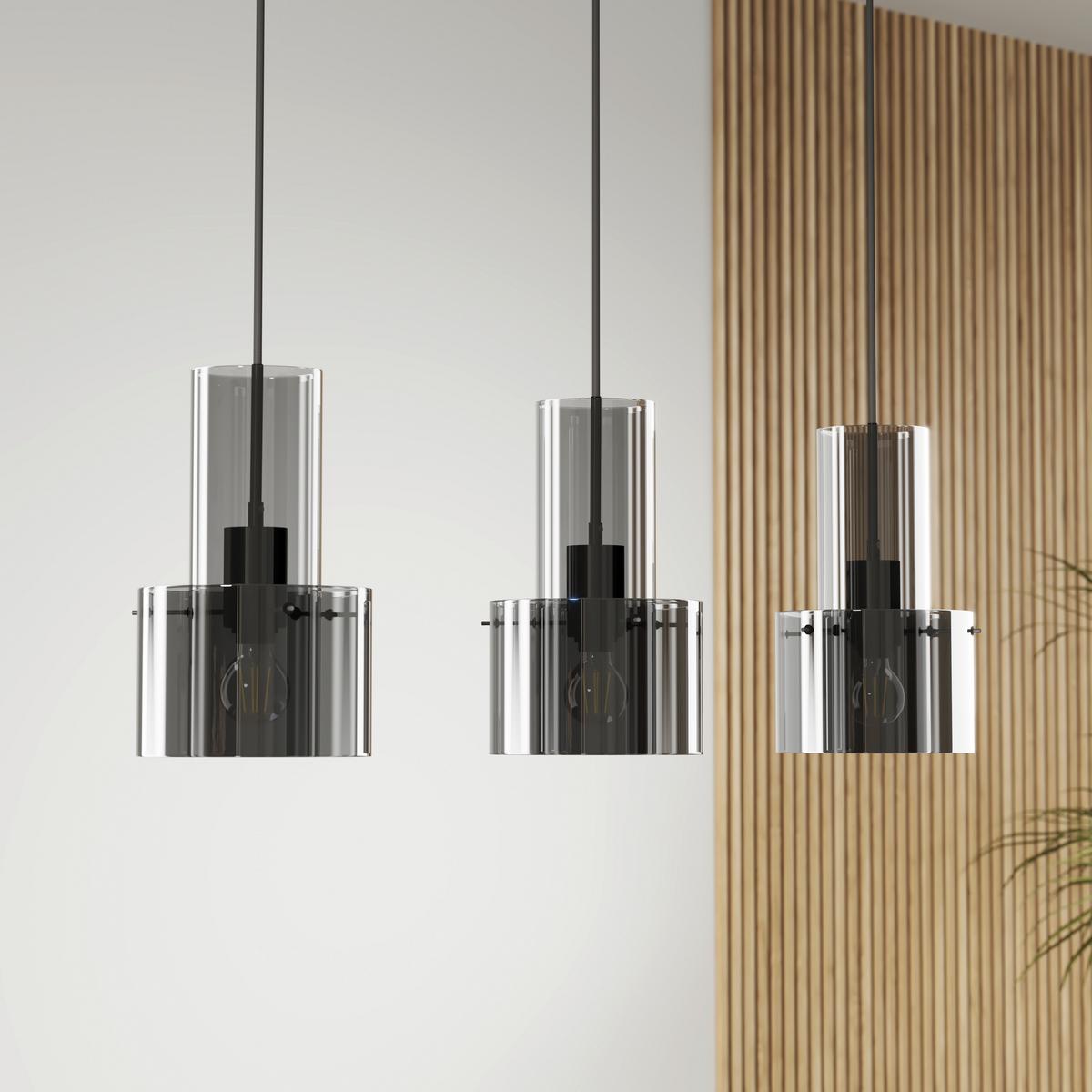 LAMPA WISZĄCA EOS *DK* - ciemnoszary, Design, metal/szkło (97/18/150cm) - Dieter Knoll