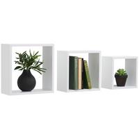 ZESTAW REGAŁÓW ŚCIENNYCH TRIO - biały, Basics, materiał drewnopochodny (20-28/20-28/12cm) - Xora