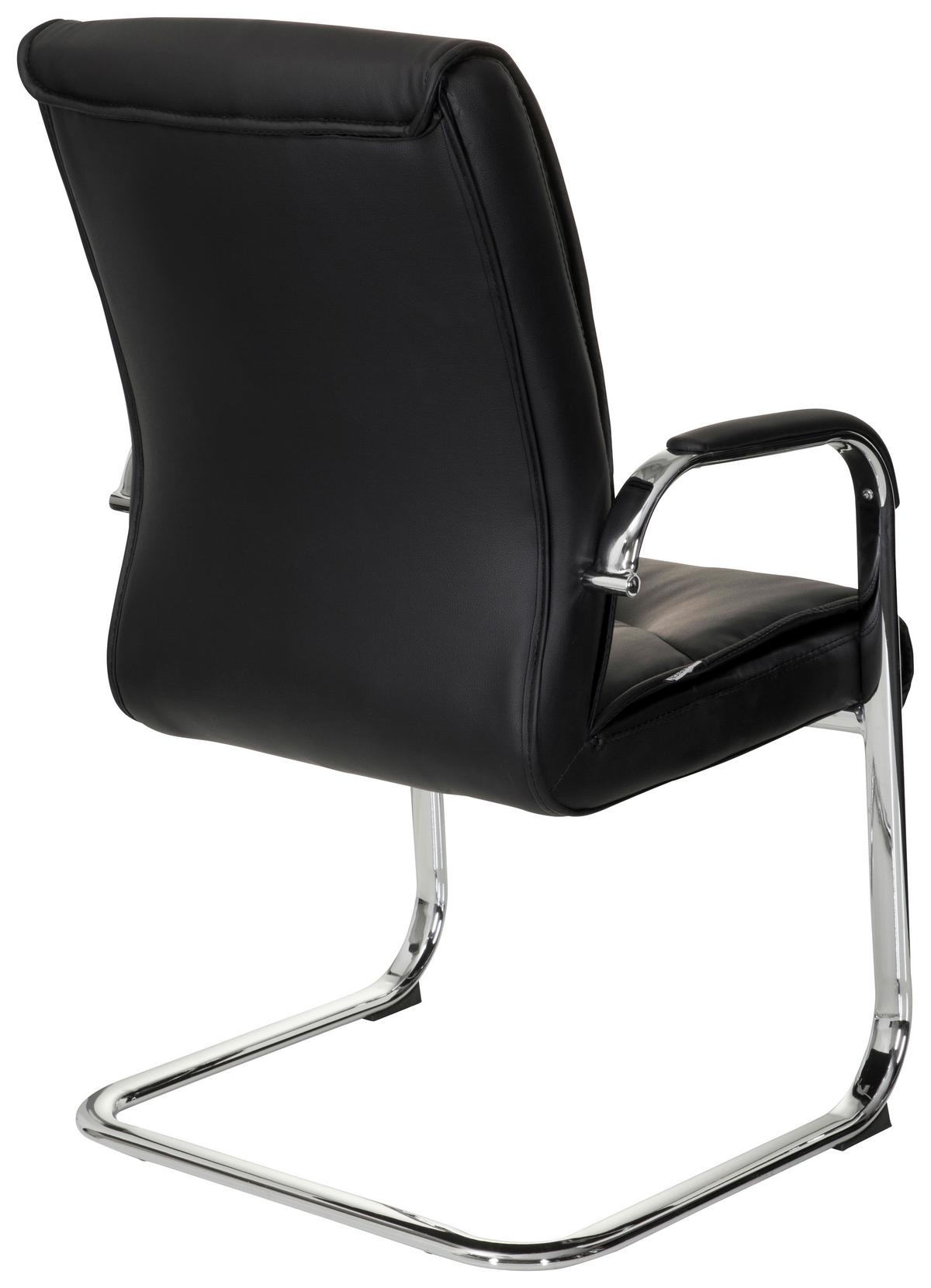 Konferenčni Stol Sovrano V, Črna - barve kroma/črna, Moderno, kovina/tekstil (58/108/71cm) - MID.YOU