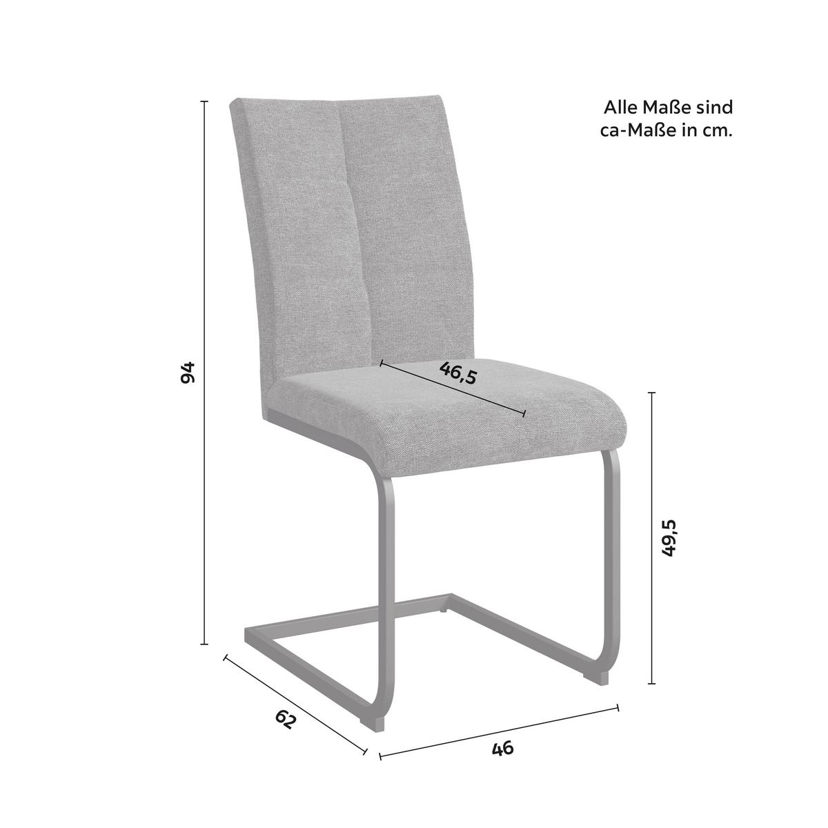 Schwingstuhl Colien Hellgrau Webstoff Gepolstert - Hellgrau/Schwarz, MODERN, Holz/Textil (46/94/62cm) - Bessagi Home