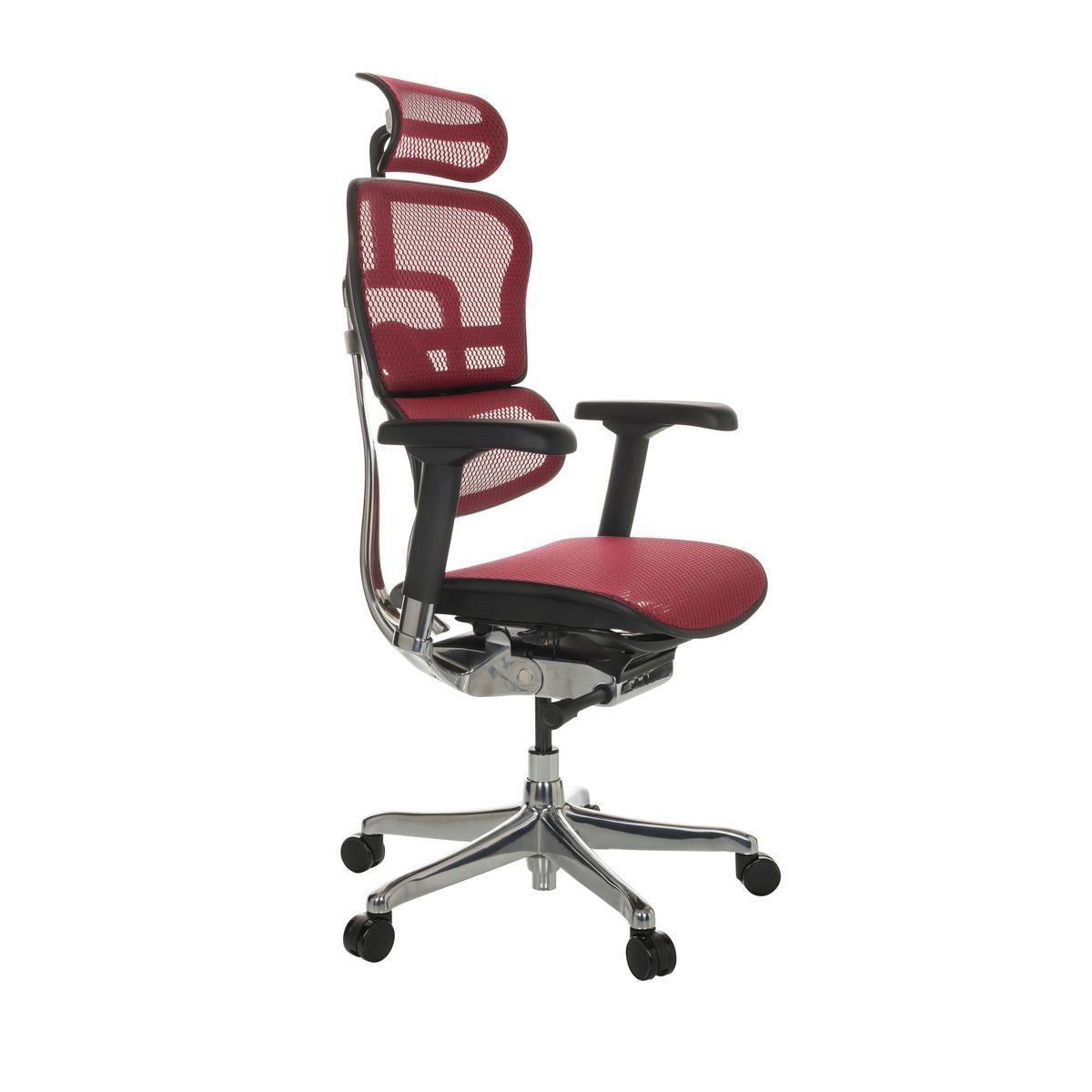 Pisarniški Stol Ergohuman I, Rdeča - rdeča/srebrne barve, Basics, kovina/umetna masa (69/119-144/65cm) - MID.YOU