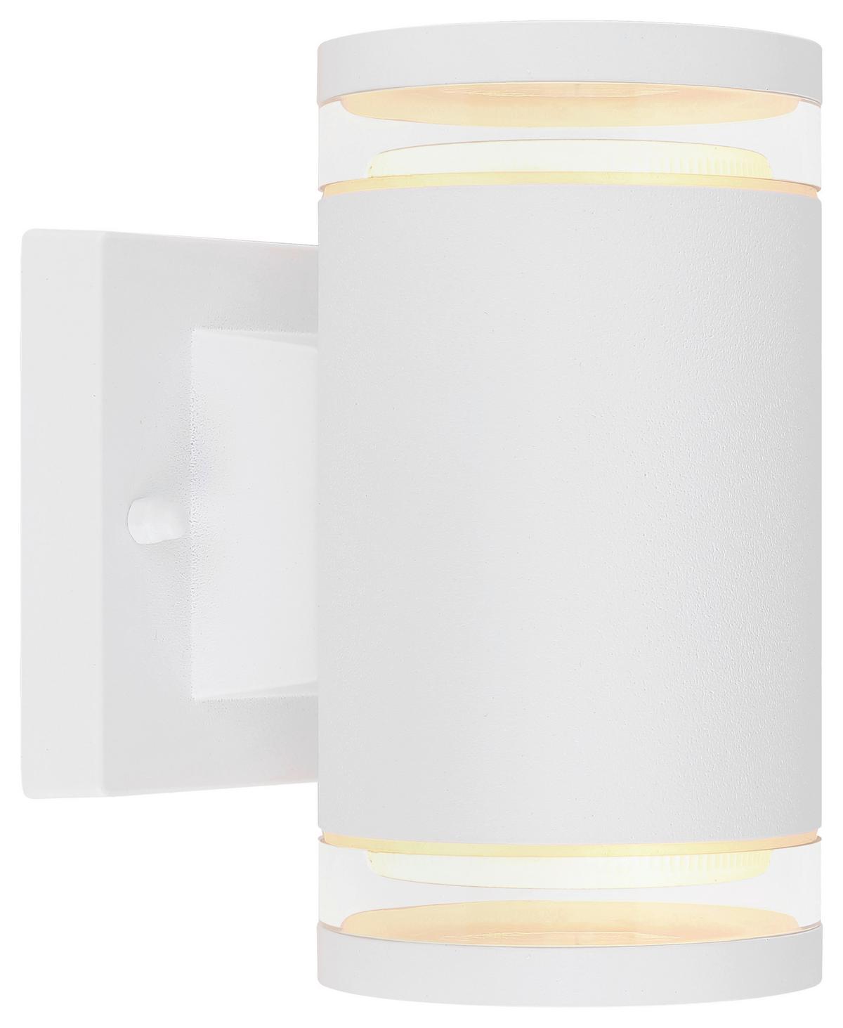 Zunanja Stenska Svetilka Alcala - bela/prozorno, Basics, kovina/steklo (10/16,5cm) - Globo