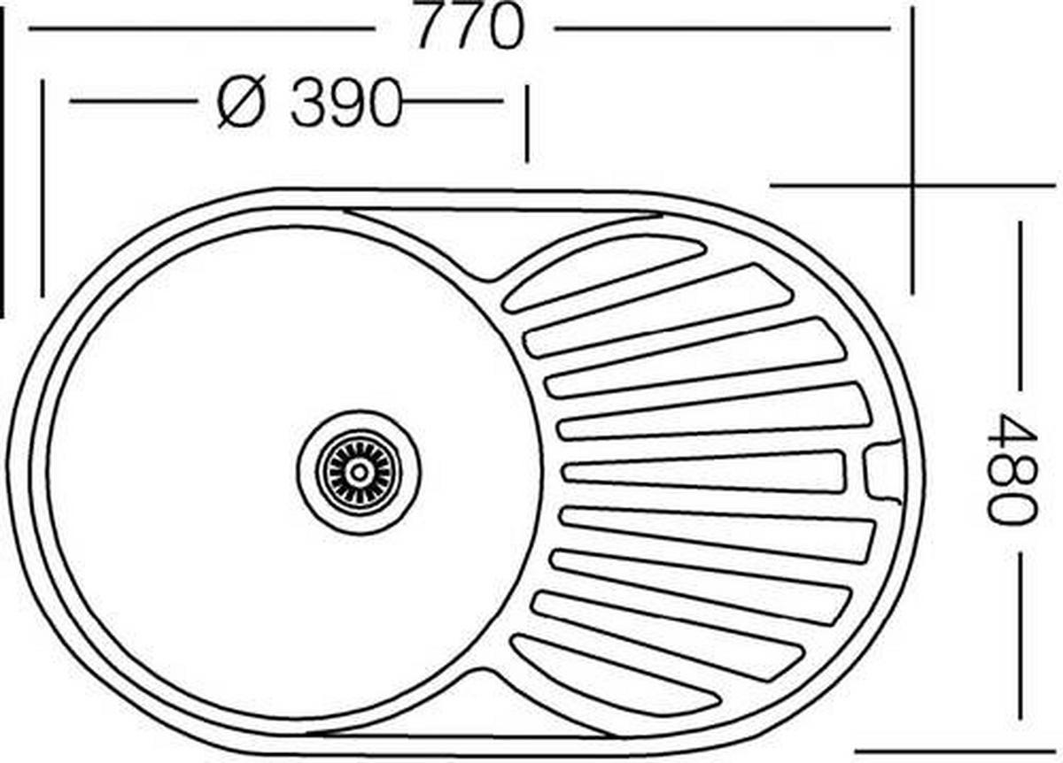 Spüle Edelstahl B: ca. 77 cm - Edelstahlfarben, Trend, Metall (77/20/48cm) - Respekta