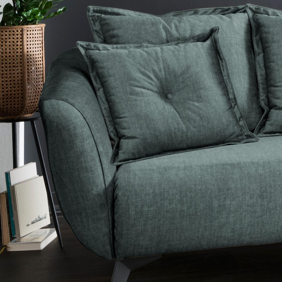 Wohnlandschaft Baggio Blau Velours - Blau/Schwarz, MODERN, Holz/Textil (277/162cm) - Livetastic