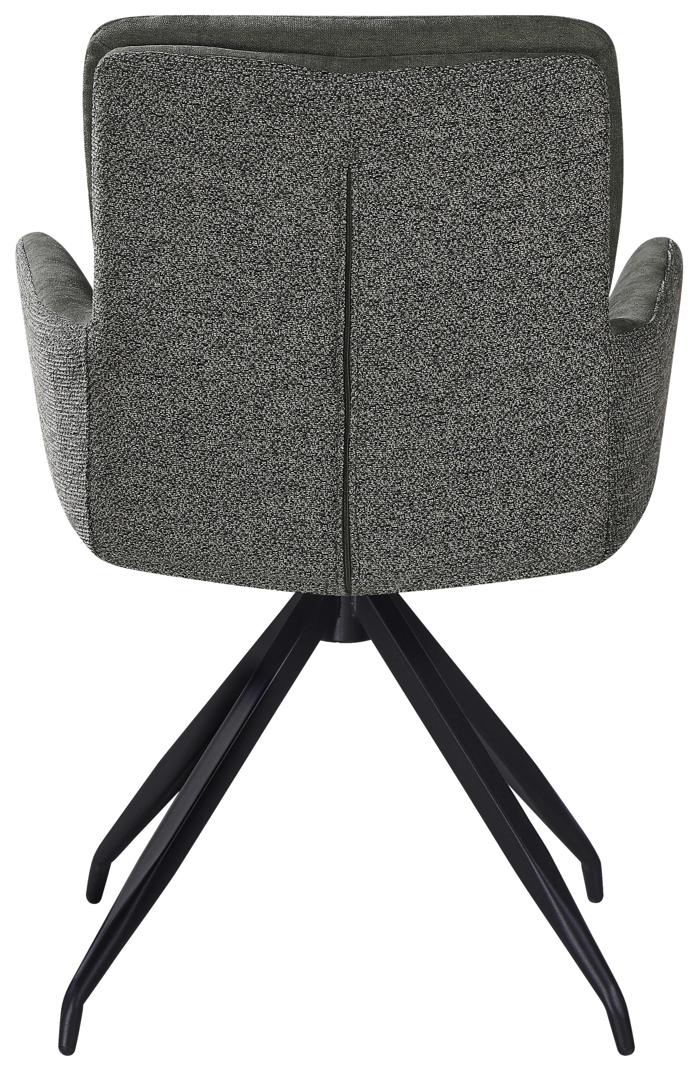 Armlehnstuhl Nova Grün - Schwarz/Grün, MODERN, Textil/Metall (61/89/67cm) - Premium Living