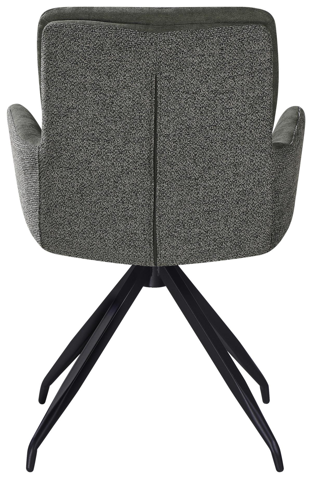 Armlehnstuhl Nova Grün - Schwarz/Grün, Modern, Textil/Metall (61/89/67cm) - Premium Living