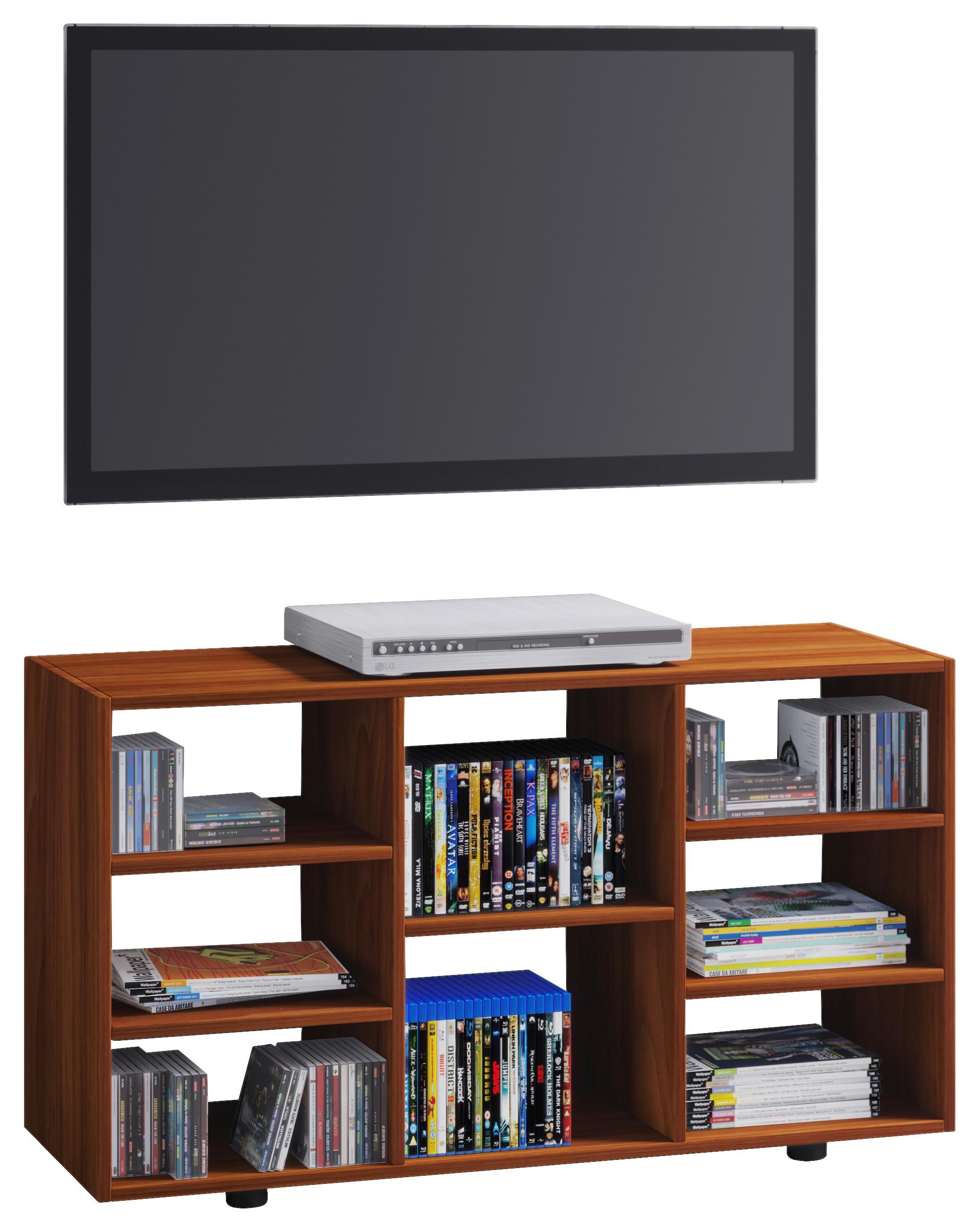 Tv Element Fetino, Oreh - črna/barve oreha, Moderno, umetna masa/leseni material (114/60/40cm) - MID.YOU