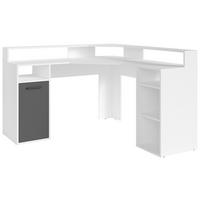 Eckschreibtisch ''Fox'', Anthrazit/Weiß - Anthrazit/Weiß, KONVENTIONELL, Holzwerkstoff/Kunststoff (139/139/90cm) - MID.YOU