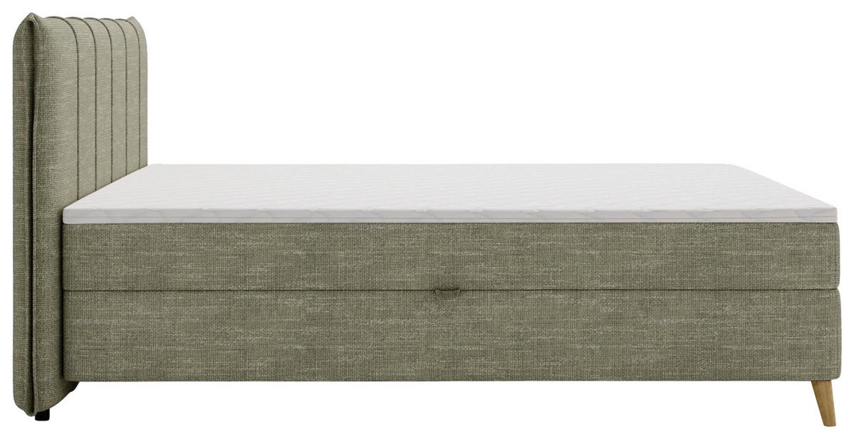 Boxbett Veloria Grün ca. 180x200cm - Schwarz/Grün, KONVENTIONELL, Textil/Metall (180/200cm) - Based