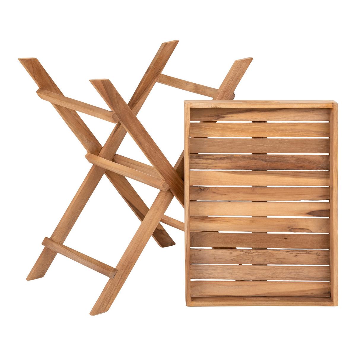 Tabletttisch Ronda Teak klappbar - Braun, MODERN, Holz (29/49.5/39cm) - Gardenson