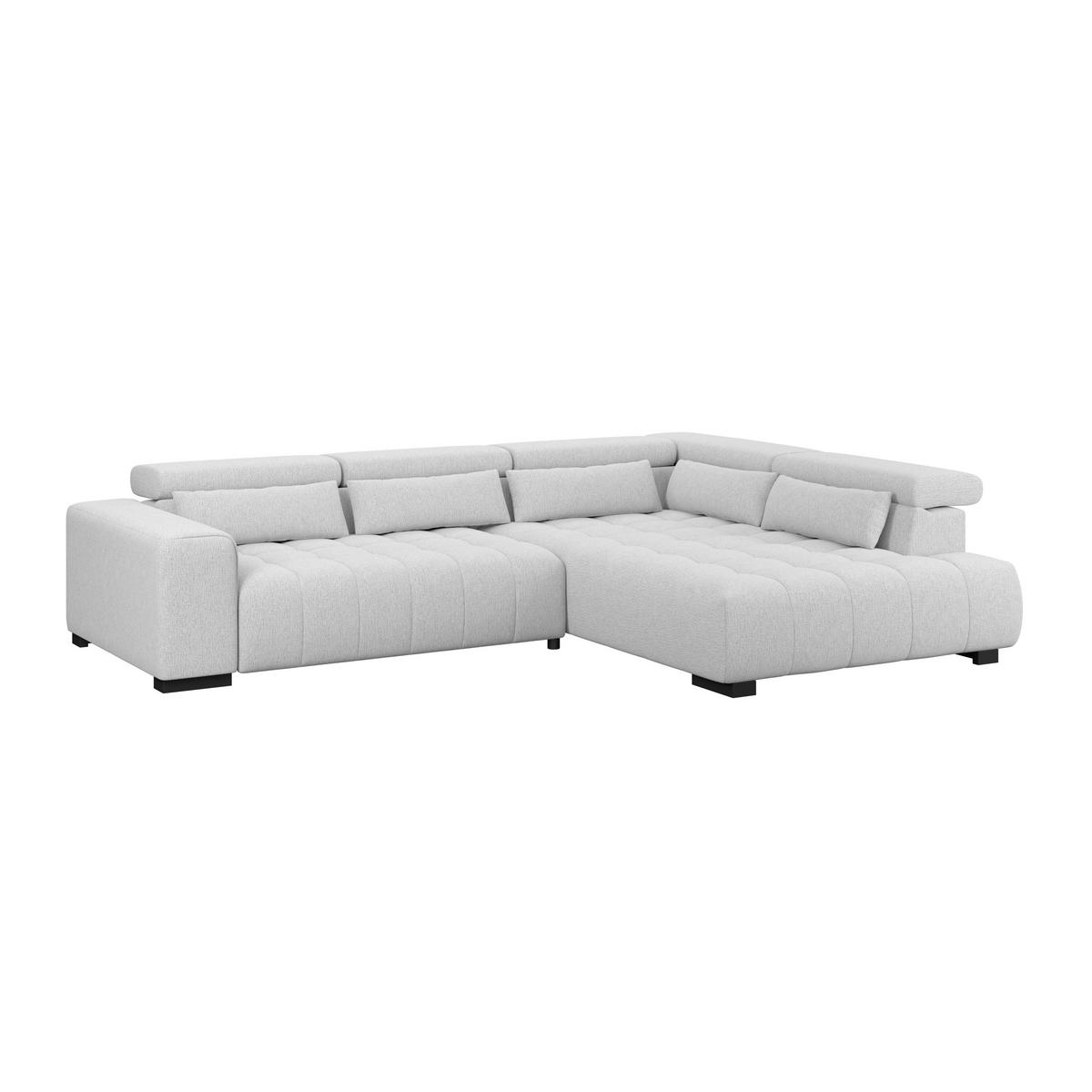 Kutna Garnitura Matera - svijetlo siva/crna, Trend, tekstil/drvo (311/226cm)