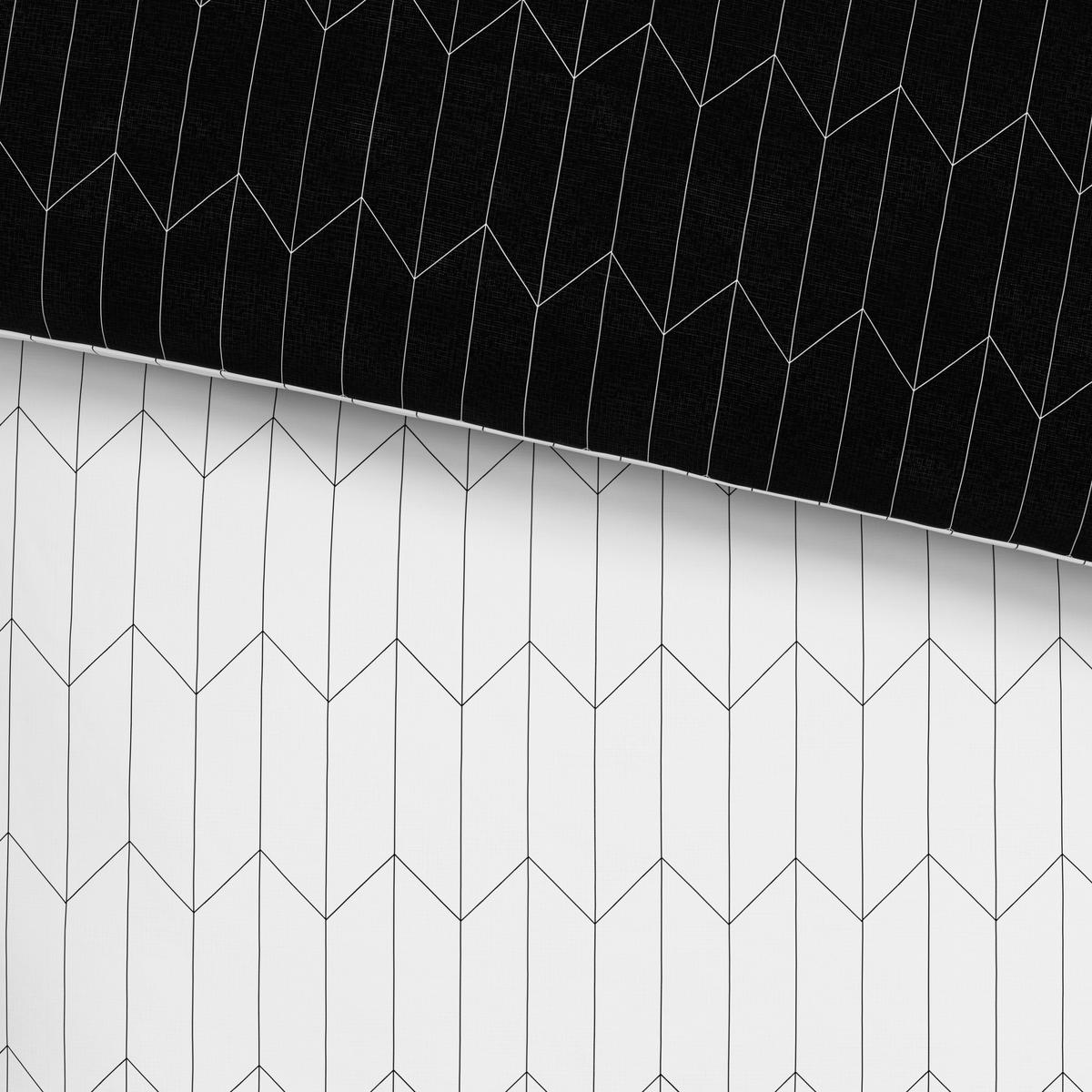 Bettwäsche Tegola in Schwarz/Weiss ca. 160x210cm - Weiss/Schwarz, Modern, Textil (160/210cm) - Modern Living