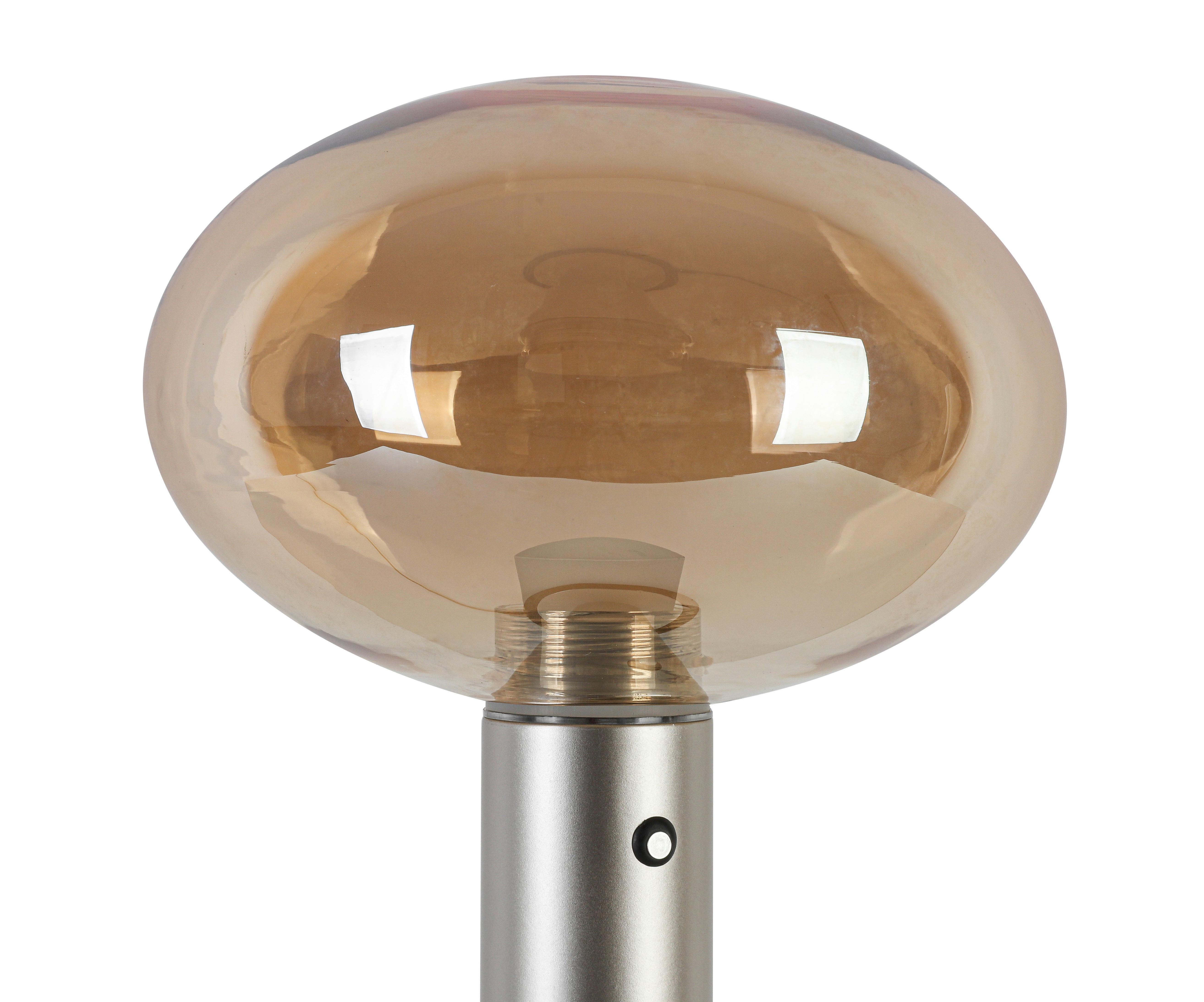 BORDSLAMPA SIOP - bärnstensfärgad/champagne, Modern, metall/glas (20/20/38,5cm)