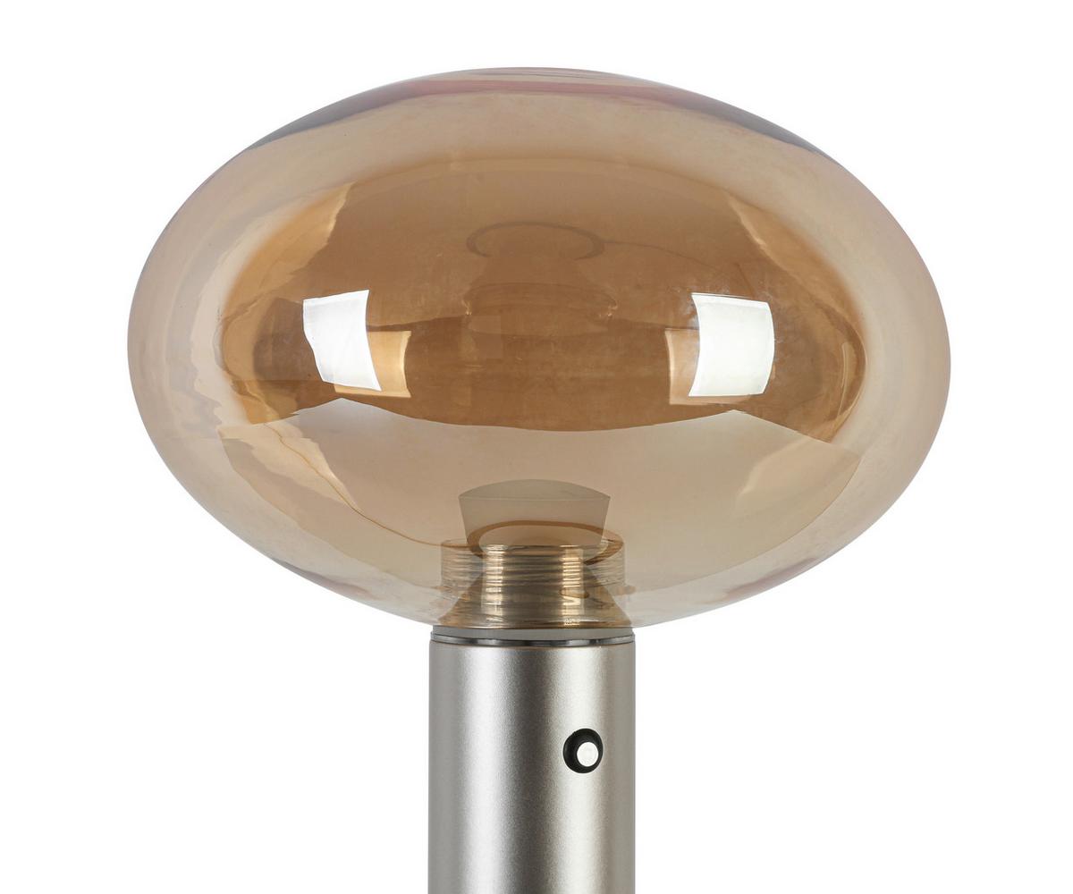 Tischleuchte Siop Bernsteinfarben max. 5 Watt - Champagner/Bernsteinfarben, MODERN, Glas/Kunststoff (20/20/38,5cm)