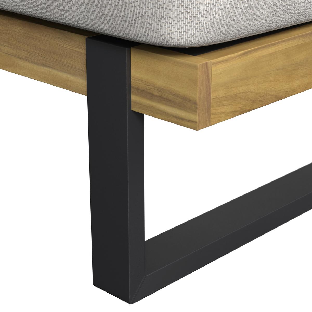 Șezlong Elenyi - crem/gri, Modern, lemn/metal (65/95/200cm) - Bessagi Garden