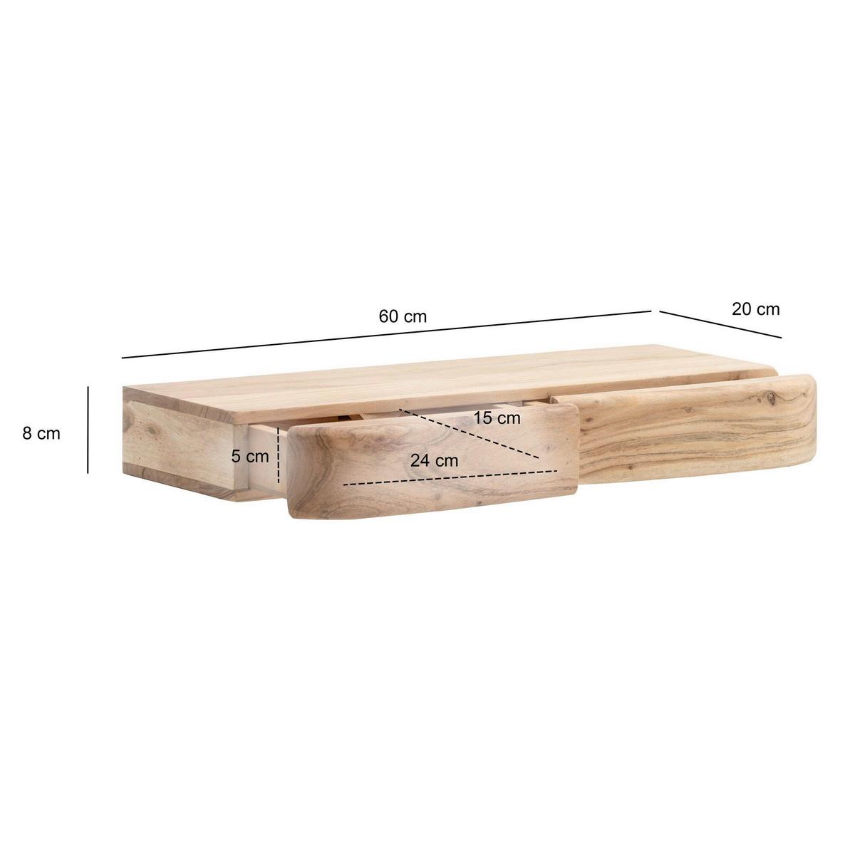 Wandboard Wl7.386 - Akaziefarben, Design, Holz (60/8/20cm) - Livetastic