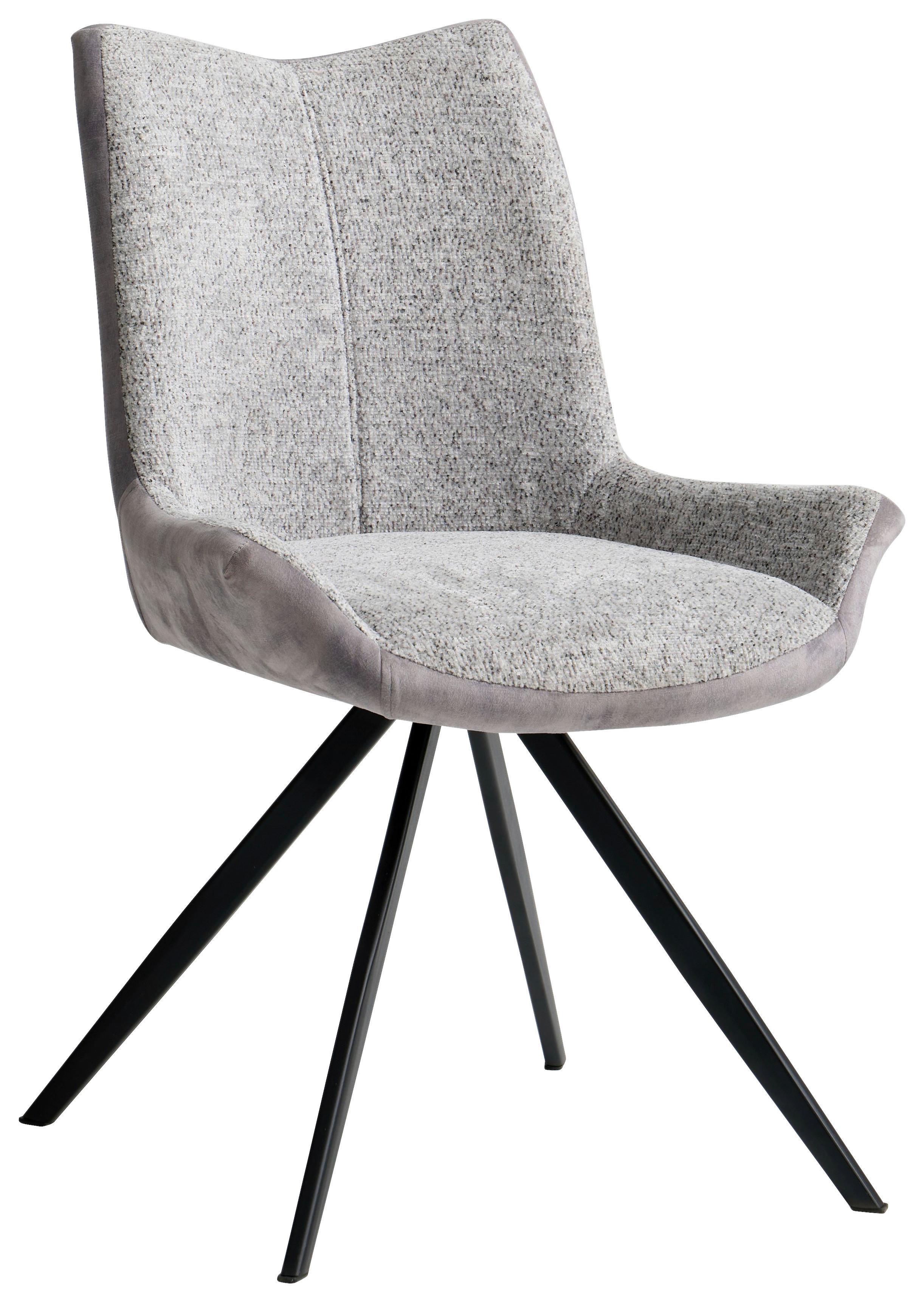 Stolica Sally - svijetlo siva/crna, Moderno, metal/tekstil (63/56/86cm) - Modern Living