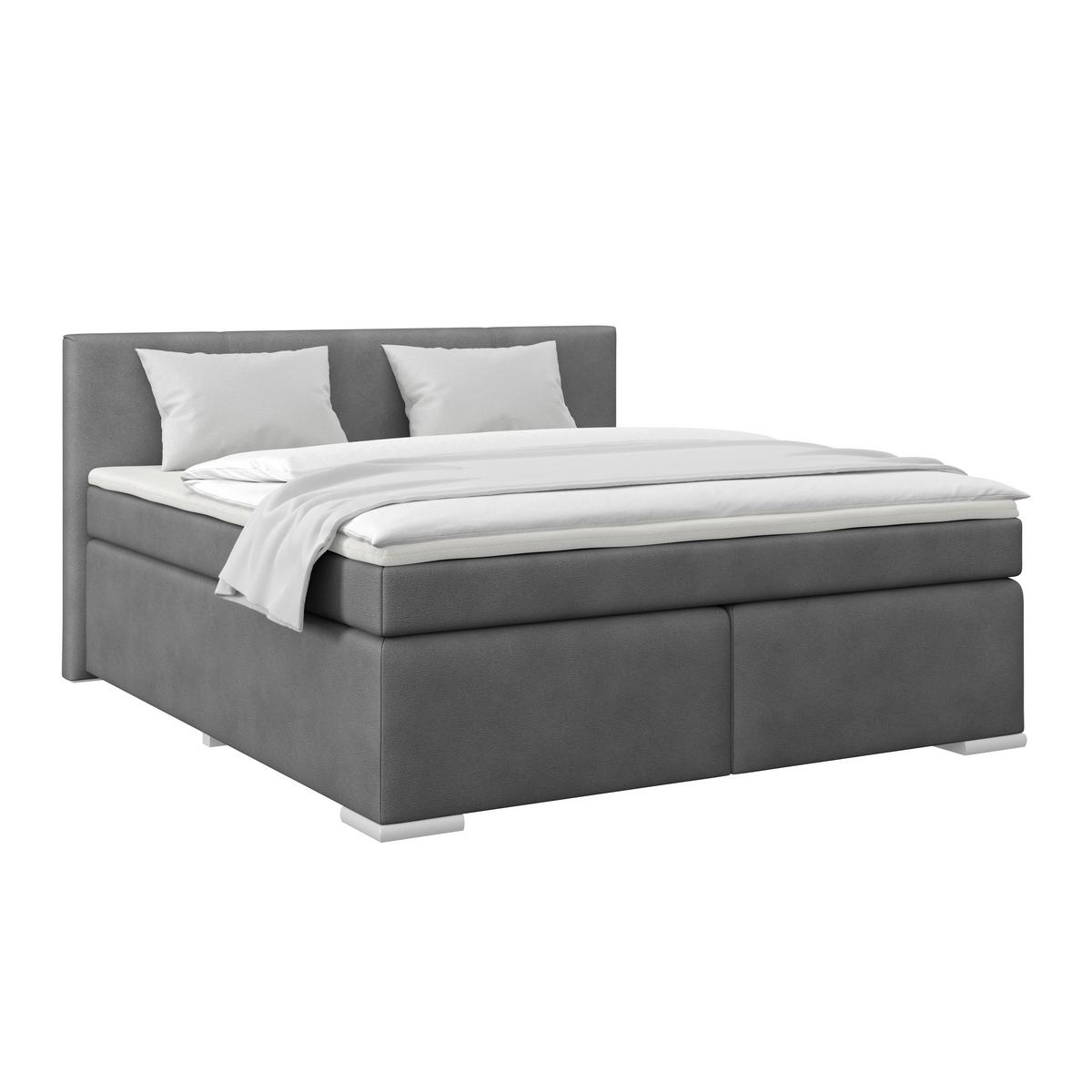 PAT BOXSPRING MIRA 1 - gri închis, Basics, plastic/lemn (160/200cm)