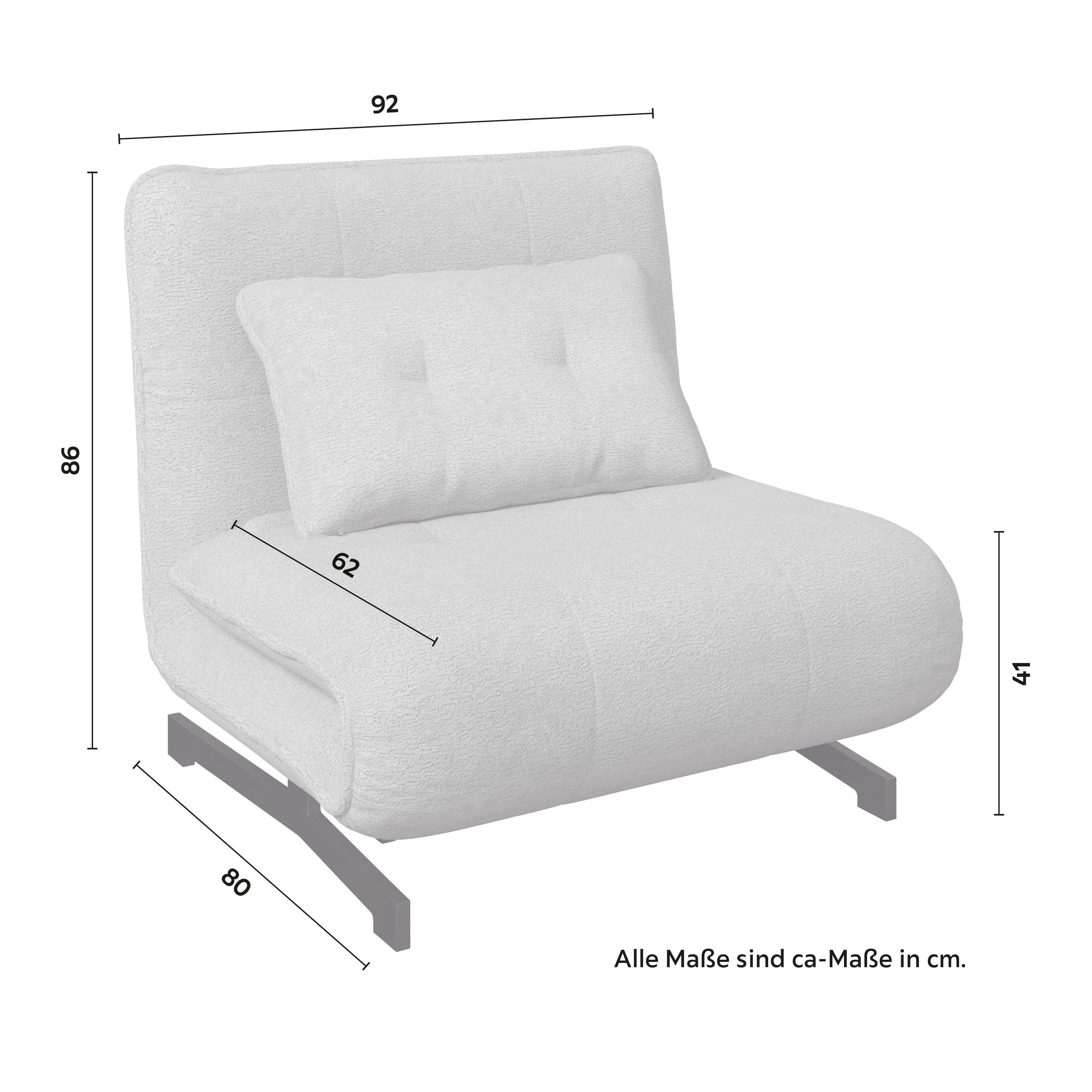 BÄDDFÅTÖLJ LUNA - beige/svart, Modern, metall/textil (92/86/80cm) - Bessagi Home