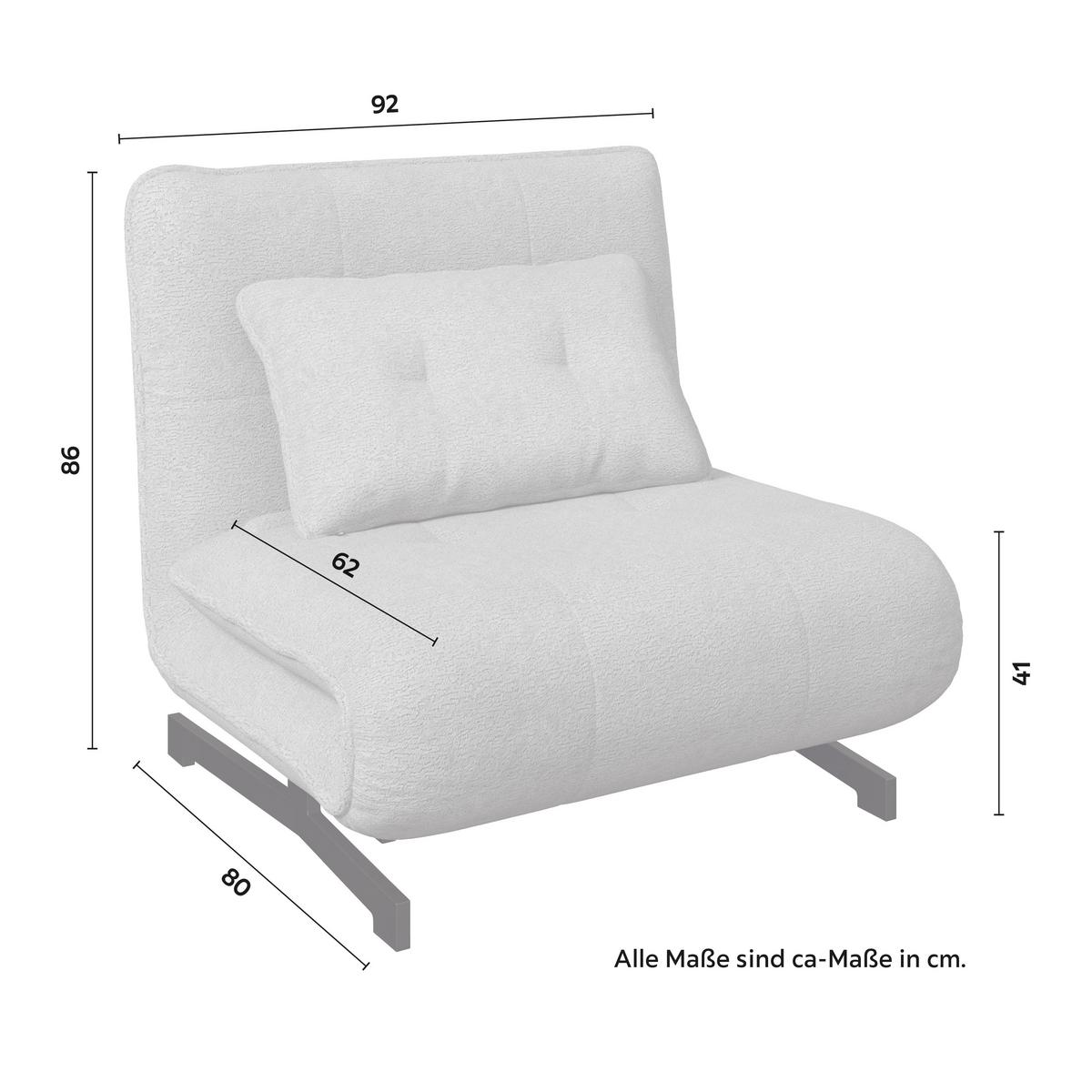 Fotelja Na Razvlačenje Luna - bež/crna, Moderno, metal/tekstil (92/86/80cm) - Bessagi Home