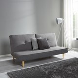 Sofa mit Schlaffunktion in Grau 'Katja' - Grau, MODERN, Holz/Textil (183/85/94cm) - Bessagi Home