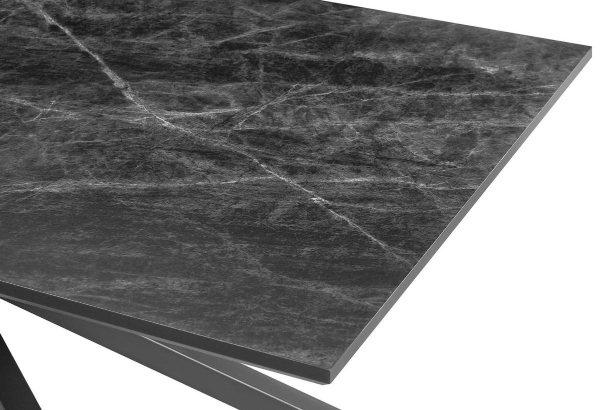 Jedilna Miza James, Temno Siva, 180x90 - temno siva/črna, Trend, kovina/leseni material (180/76/90cm)