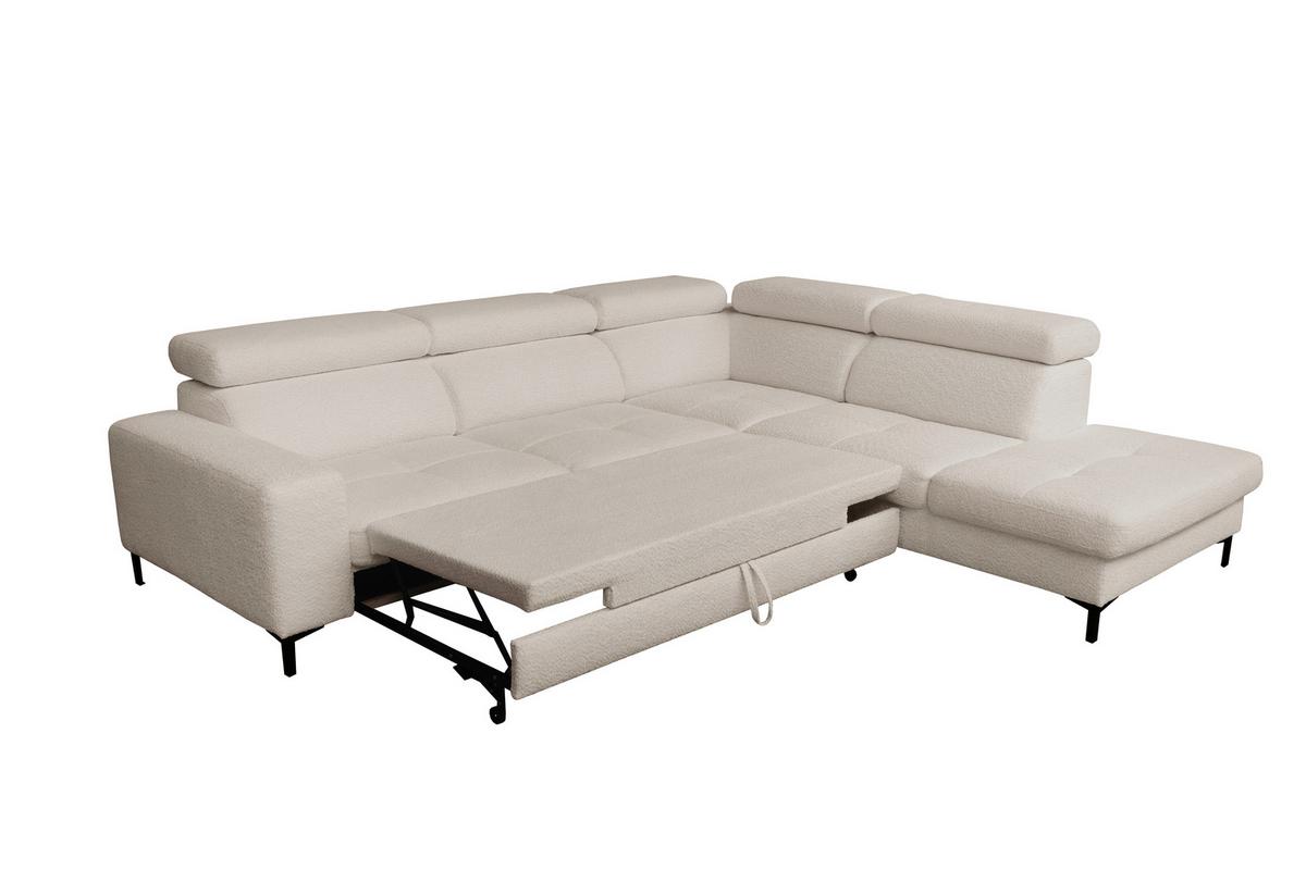 Sarokkanapé Ágyfunkcióval Lario - krémszínű, Modern, faalapú anyag/textil (293/249cm) - Premium Living