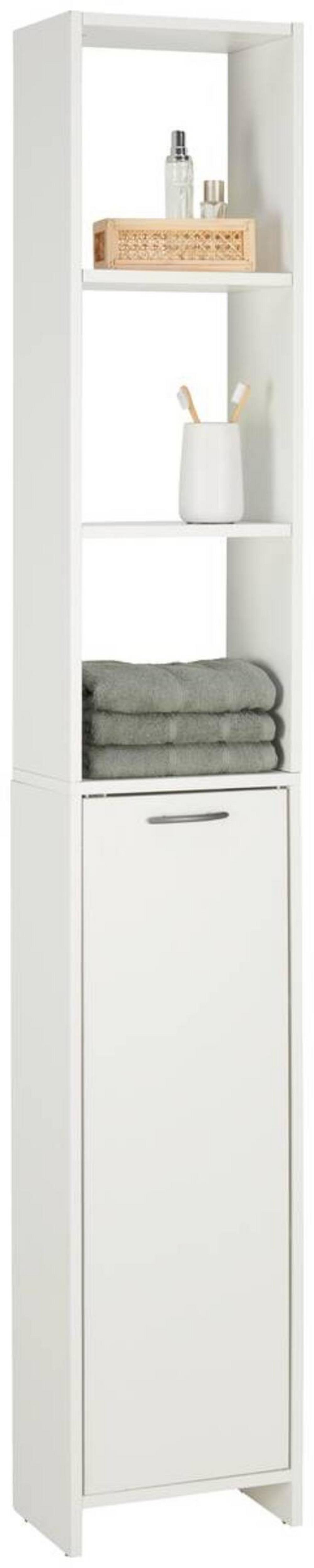 Hochschrank One in Weiss - Weiss/Grau, Modern, Holzwerkstoff/Kunststoff (33/195/21cm) - Mömax