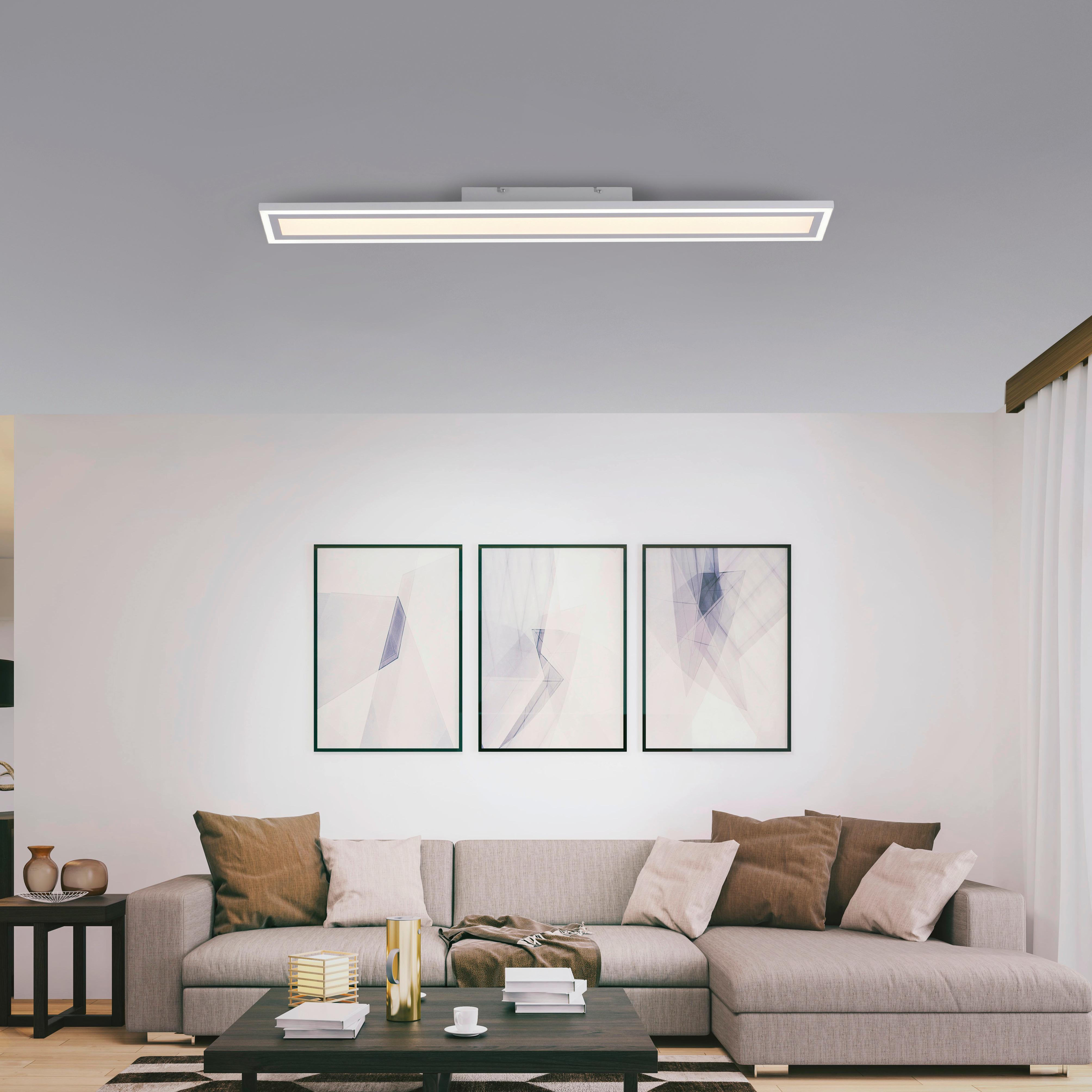 LED-Deckenleuchte Edging max. 35 Watt - Weiß, Basics, Kunststoff/Metall (100/11,8/6cm)