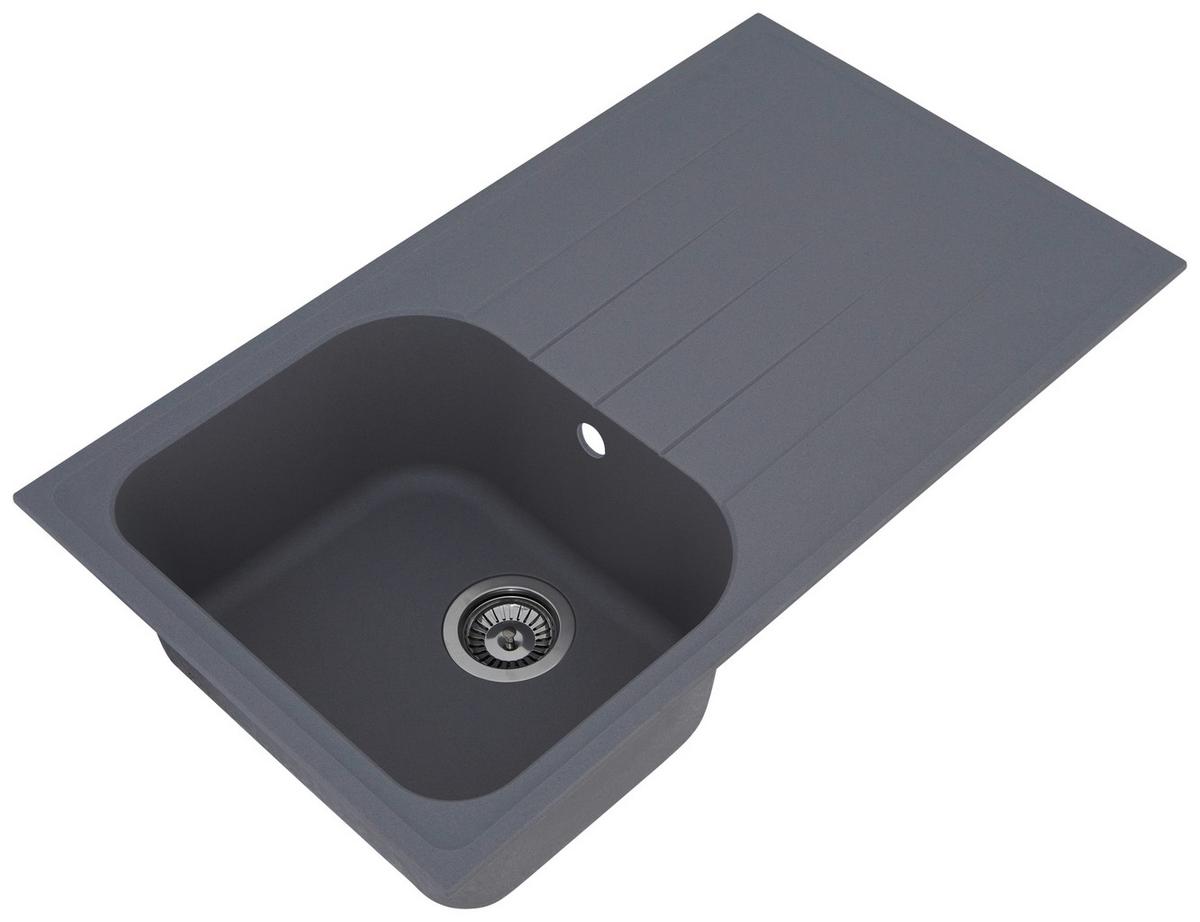 Granitspüle Orlando ca. 86x20,9x50 cm Grau - Grau, Trend, Stein (86/20,9/50cm) - Respekta