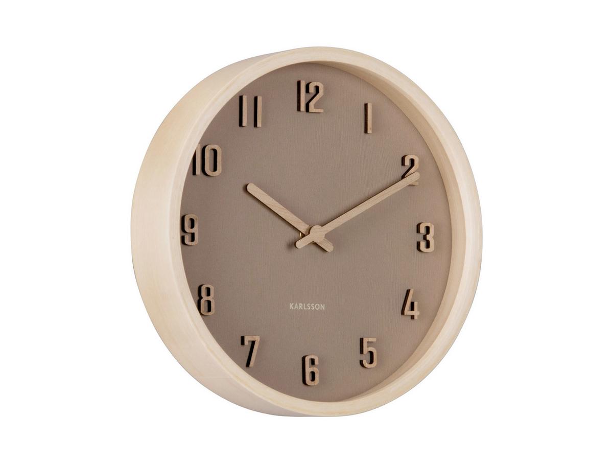 ZEGAR ŚCIENNY NERVADURA SMALL - jasnobrązowy, Basics, materiał drewnopochodny (22cm) - Karlsson