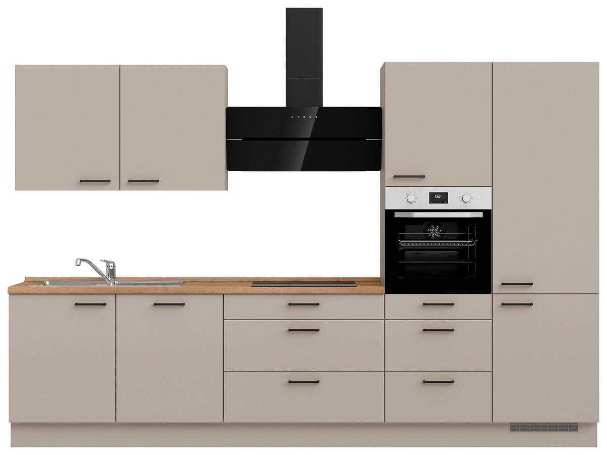 Küchenleerblock Easytouch High o. Geräte Sandfarben - Sandfarben/Eichefarben, MODERN, Holzwerkstoff/Metall (330cm) - Nobilia