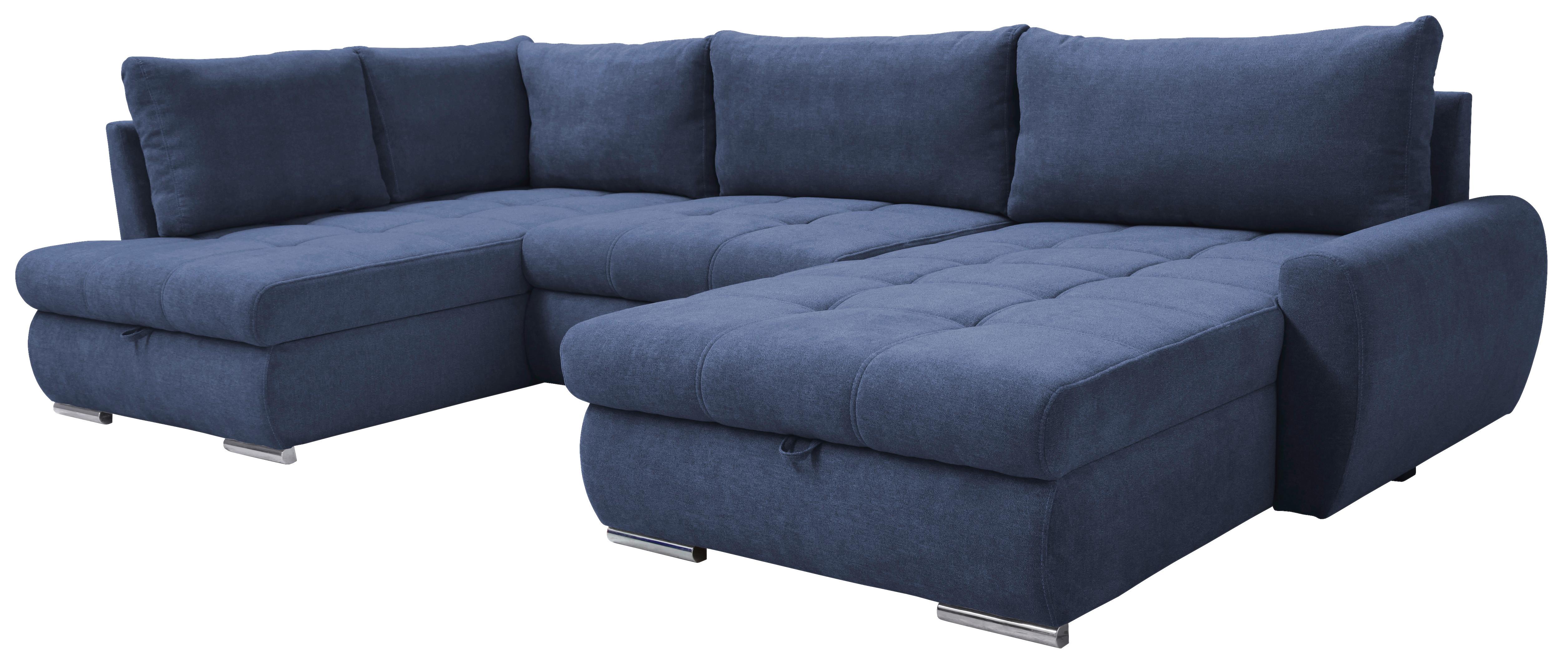 Kutna Garnitura Canion - tamno plava/boje kroma, Design, tekstil/plastika (173/322/174cm) - Modern Living