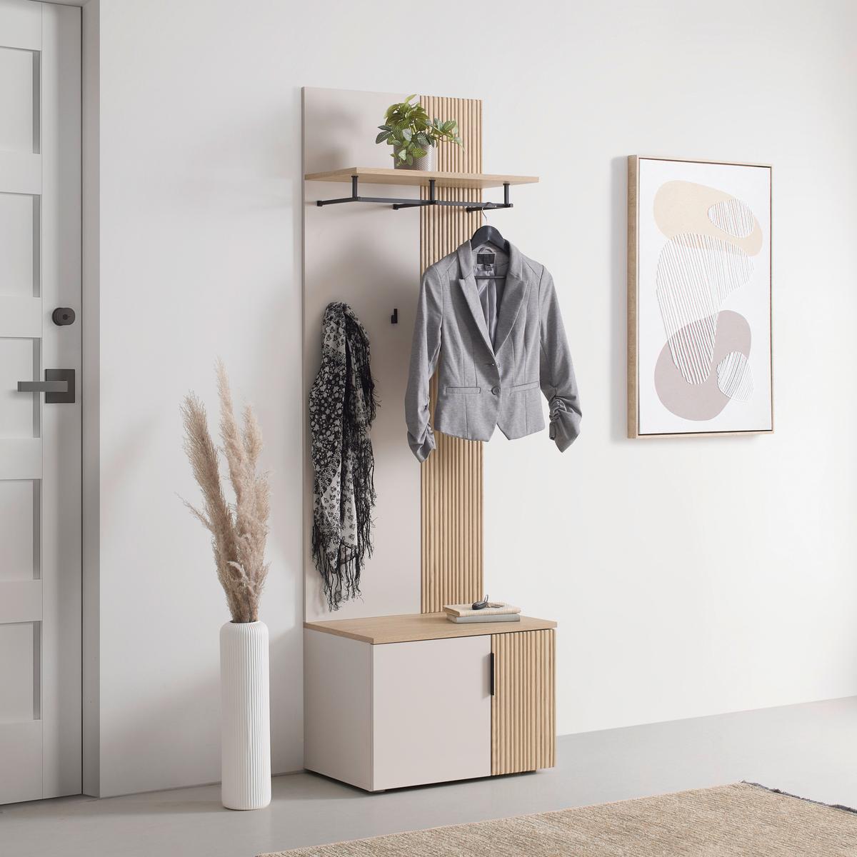 Garderobni Panel Cannes - kašmir/boja hrasta, Moderno, pločasti materijal (60/195/31,6cm) - Modern Living