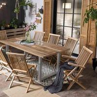 Gartenklappstuhl-Set 2er-Set Naturfarben - Naturfarben, Design, Holz (47/89/57cm) - Gardenson