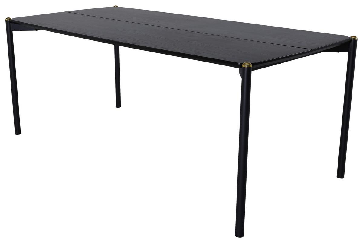 ESSTISCH PELLE - Schwarz, Design, Holzwerkstoff/Metall (190/90/75cm) - Livetastic