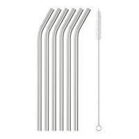 Trinkhalm Jessy Transparent, 7-teilig - Transparent/Schwarz, Glas (23cm) - Premium Living