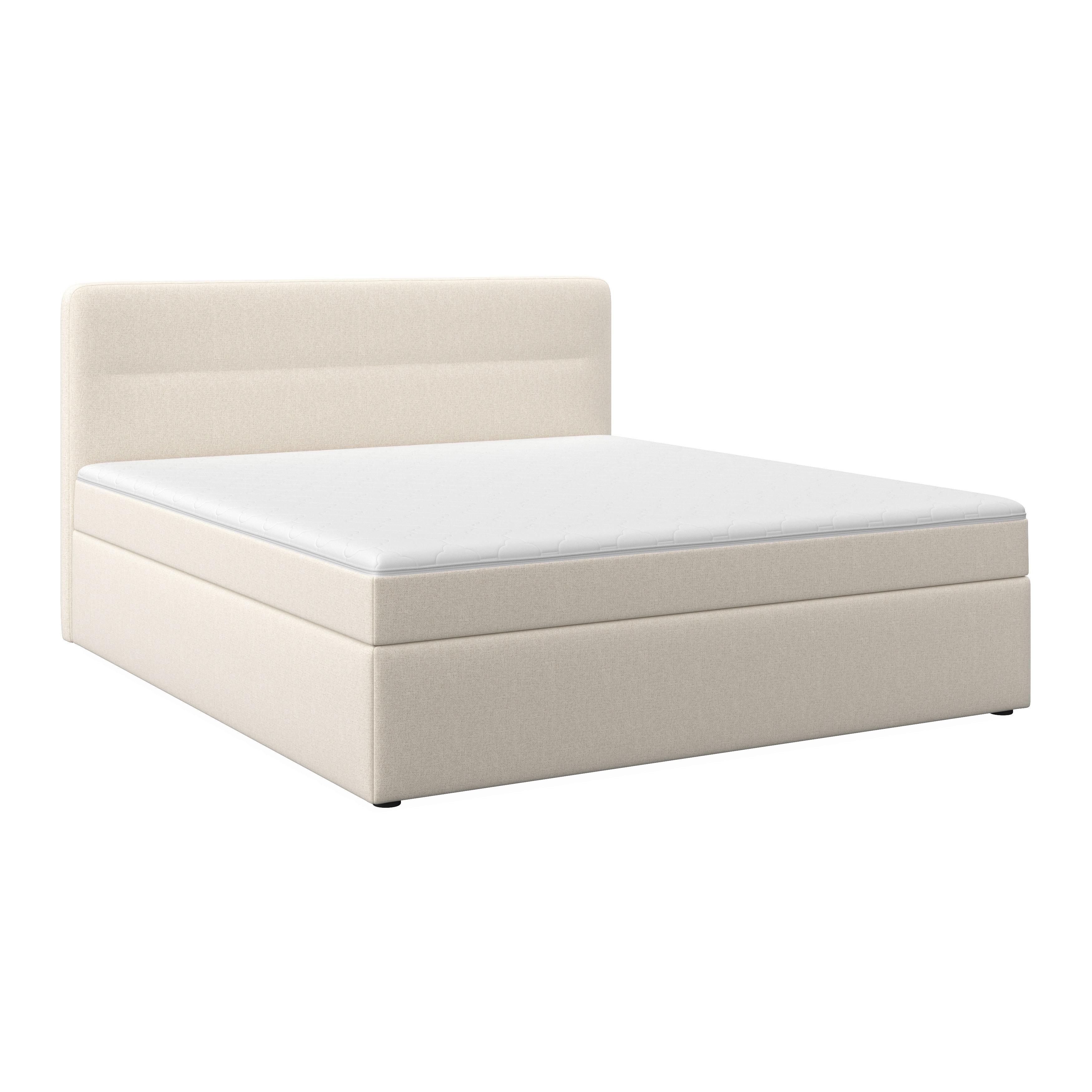Boxbett Marco ca. 180x200 cm Creme - Creme/Schwarz, MODERN, Holz/Kunststoff (180/200cm) - Bessagi Home